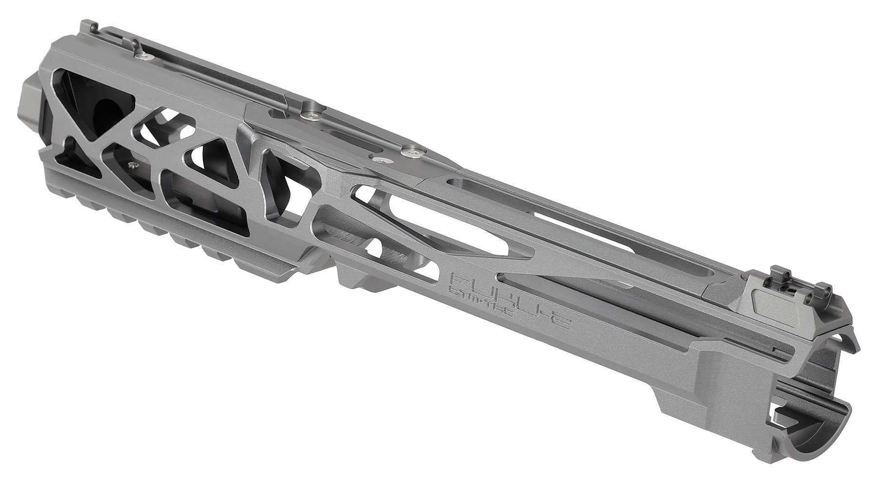 CTM Airsoft CNC Aluminium FUKU-2 Upper Receiver Kit Skeleton grau / schwarz f. Action Army AAP-01/C GBB Pistolen Bild 3