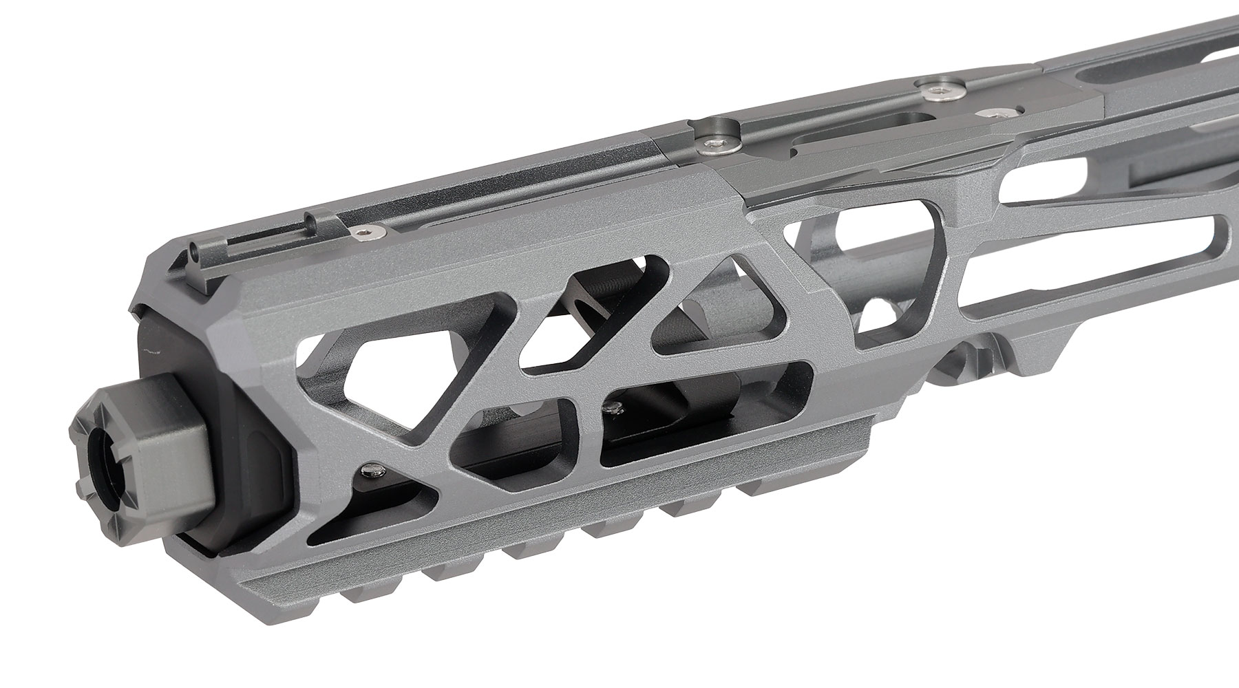 CTM Airsoft CNC Aluminium FUKU-2 Upper Receiver Kit Skeleton grau / schwarz f. Action Army AAP-01/C GBB Pistolen Bild 7