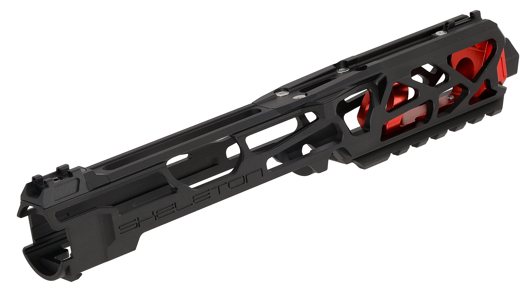 CTM Airsoft CNC Aluminium FUKU-2 Upper Receiver Kit Skeleton schwarz / rot f. Action Army AAP-01/C GBB Pistolen Bild 2