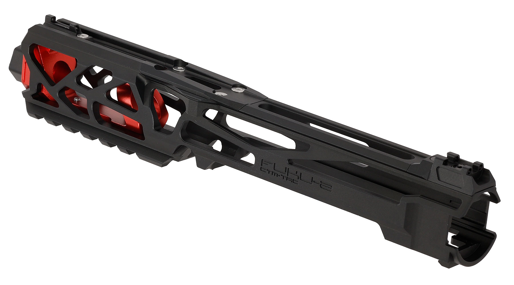 CTM Airsoft CNC Aluminium FUKU-2 Upper Receiver Kit Skeleton schwarz / rot f. Action Army AAP-01/C GBB Pistolen Bild 3