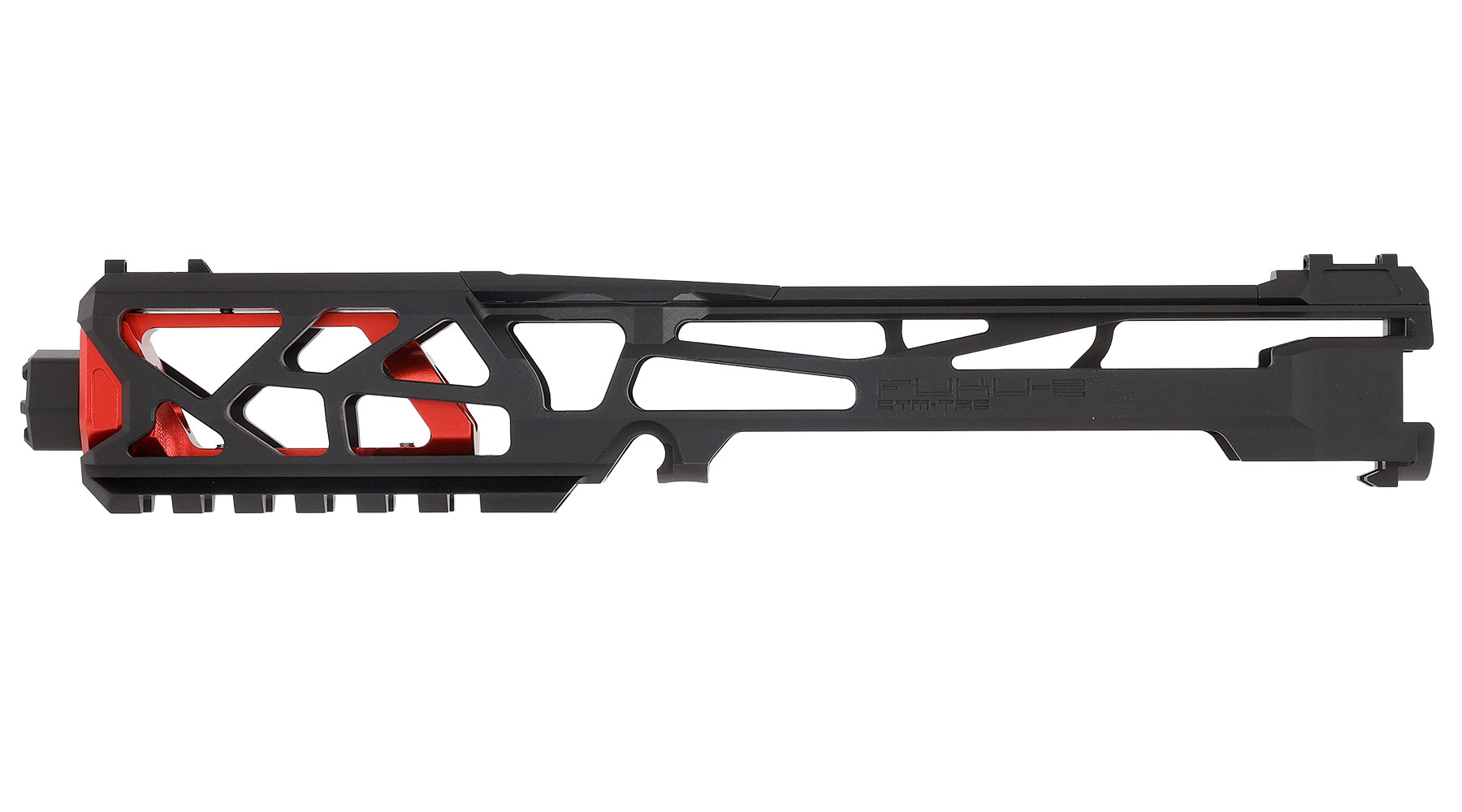CTM Airsoft CNC Aluminium FUKU-2 Upper Receiver Kit Skeleton schwarz / rot f. Action Army AAP-01/C GBB Pistolen Bild 4