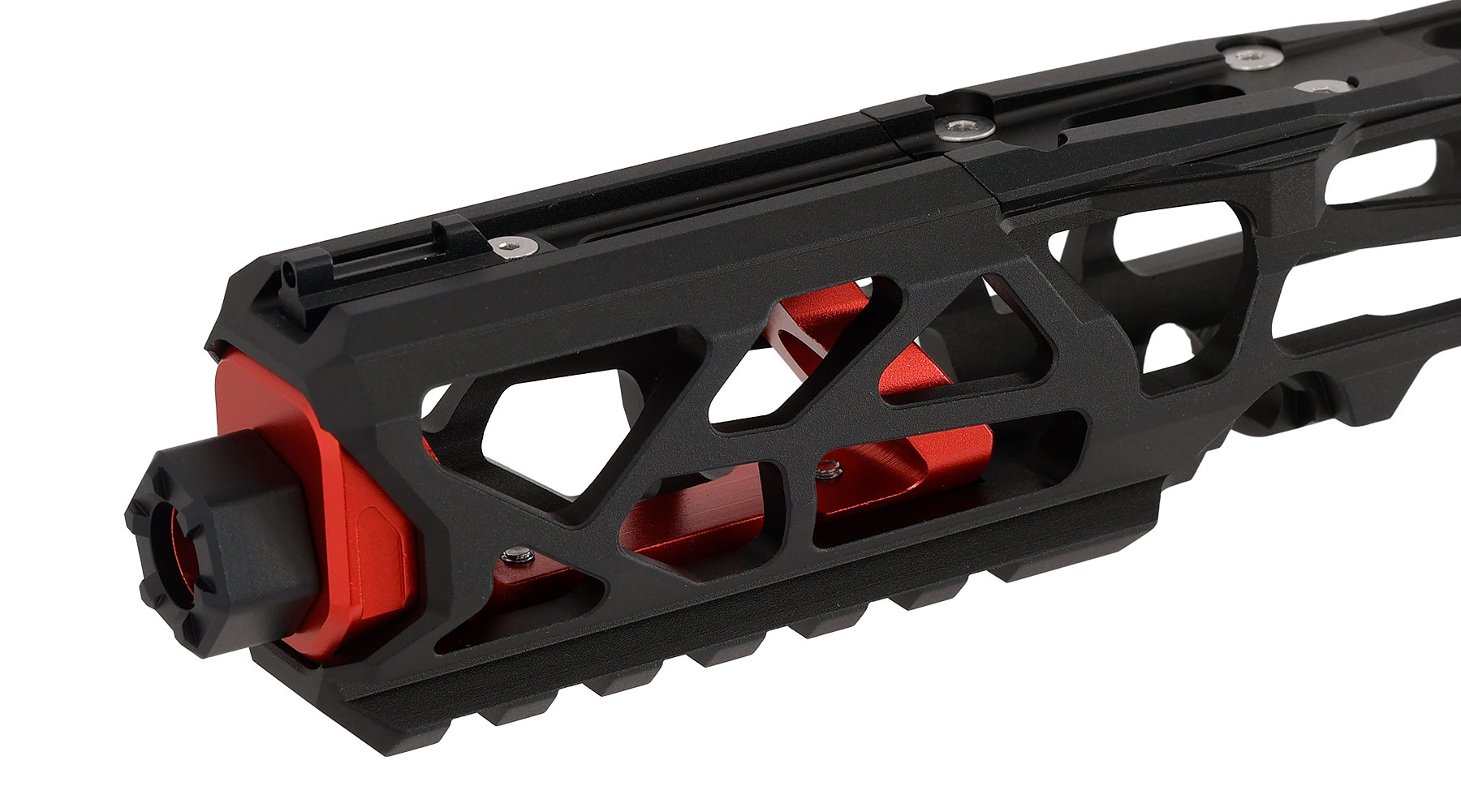 CTM Airsoft CNC Aluminium FUKU-2 Upper Receiver Kit Skeleton schwarz / rot f. Action Army AAP-01/C GBB Pistolen Bild 7