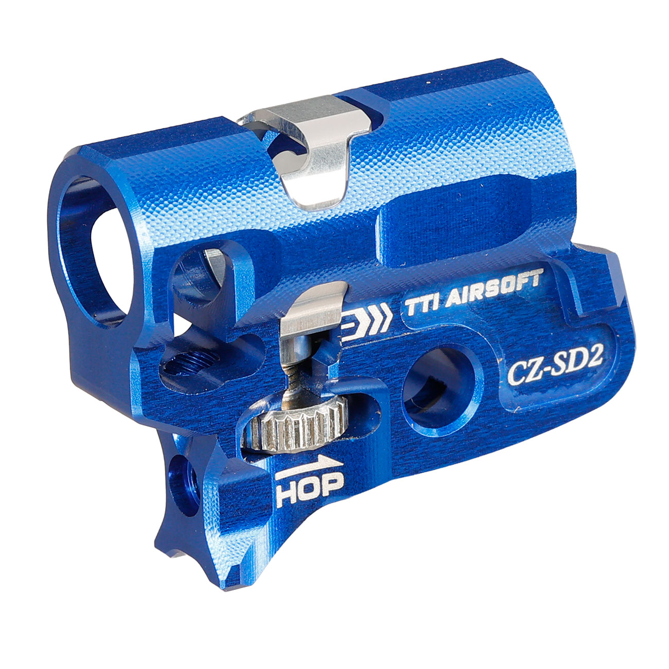 TTI Airsoft Infinity CNC Aluminium TDC-Style Hop-Up Chamber f. KJ Works Shadow 2 / CZ75 CO2BB Serie blau Bild 3