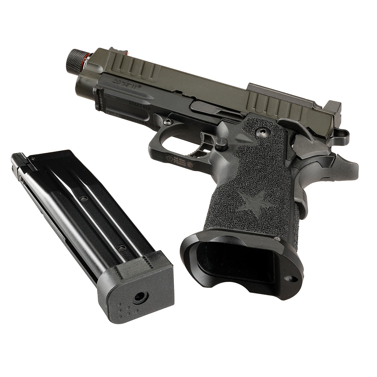 EMG Staccato 2011 C2 Vollmetall Hand Stippling Grip GBB 6mm BB schwarz - CNC Version Bild 7