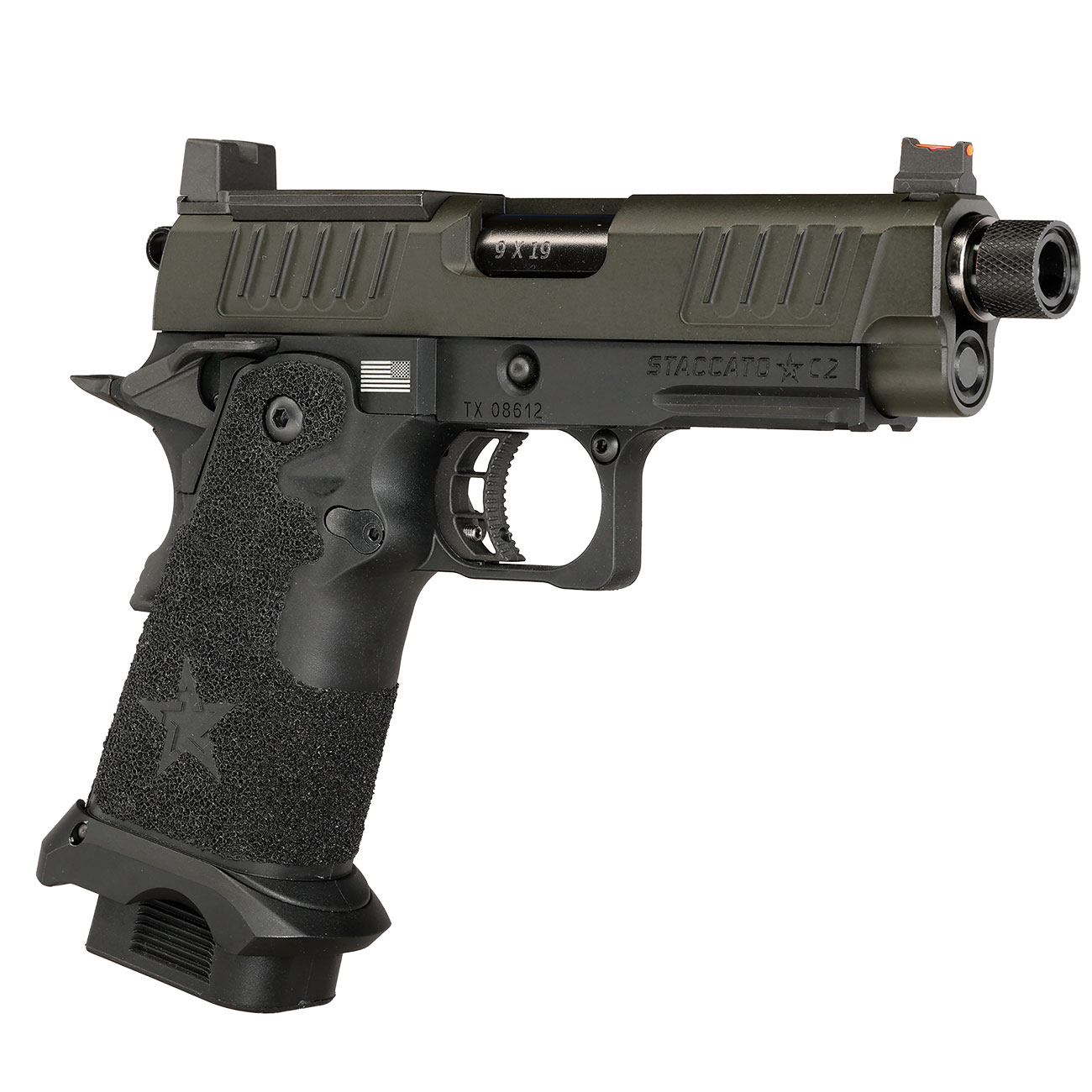 EMG Staccato 2011 C2 Vollmetall Hand Stippling Grip GBB 6mm BB schwarz - CNC Version Bild 9