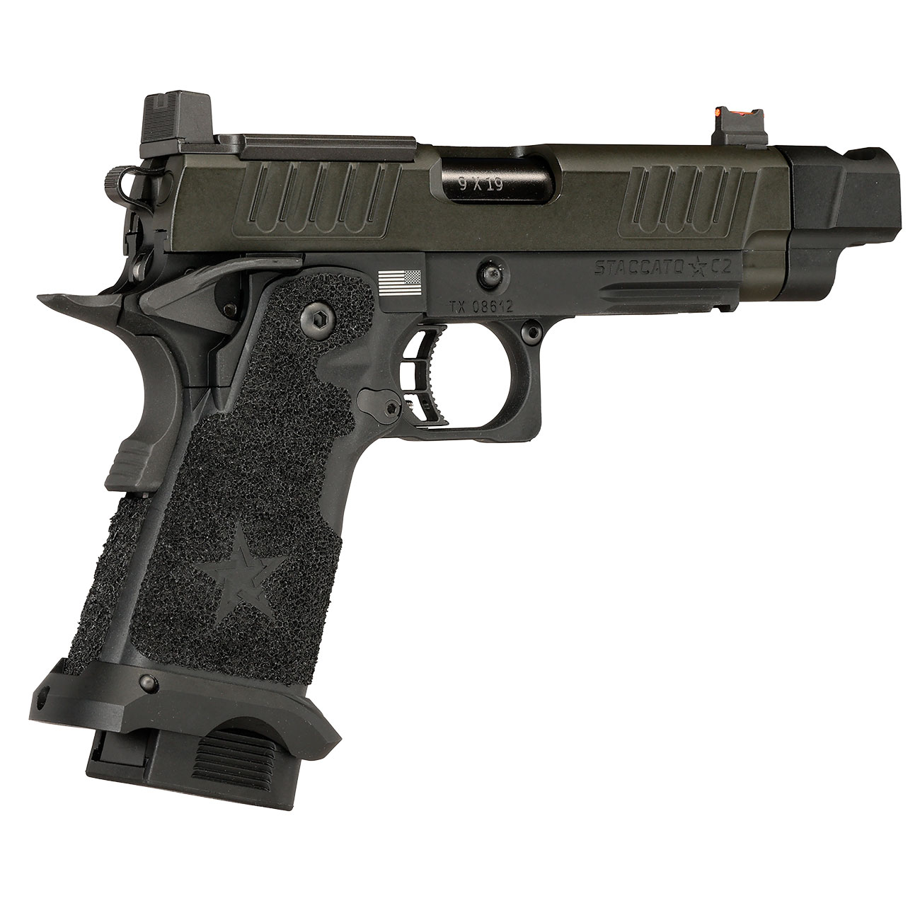 EMG Staccato 2011 C2 Comp Soc Vollmetall Hand Stippling Grip GBB 6mm BB schwarz - CNC Version Bild 6