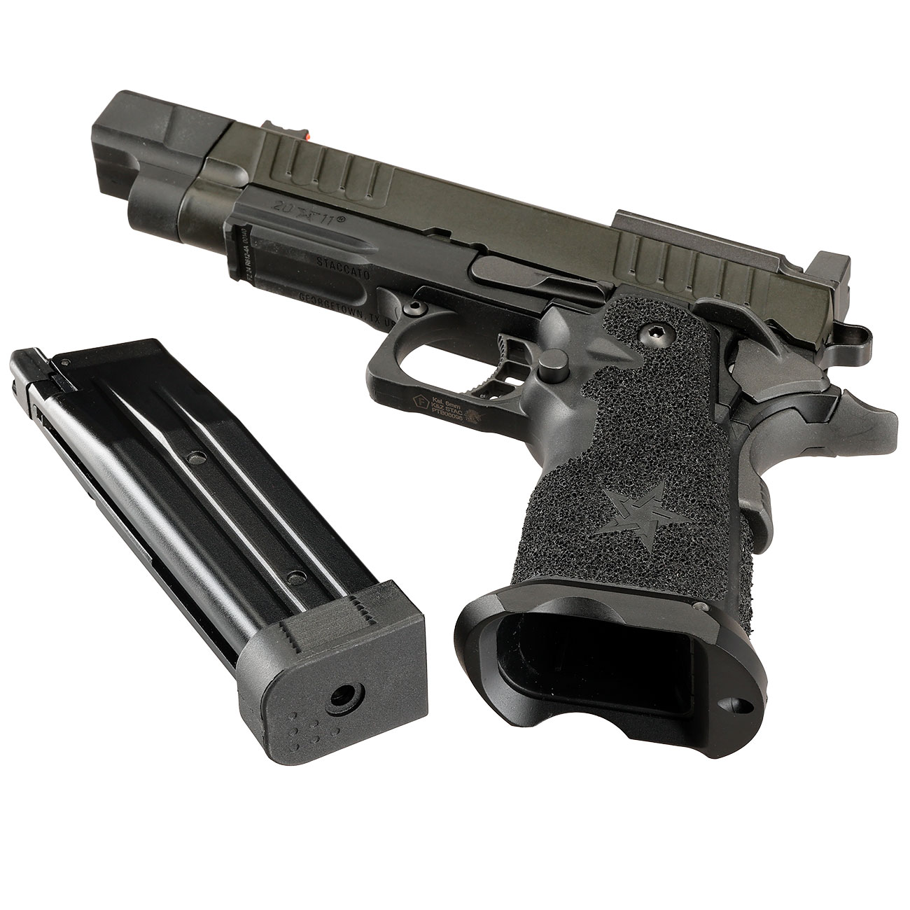 EMG Staccato 2011 C2 Comp Soc Vollmetall Hand Stippling Grip GBB 6mm BB schwarz - CNC Version Bild 7