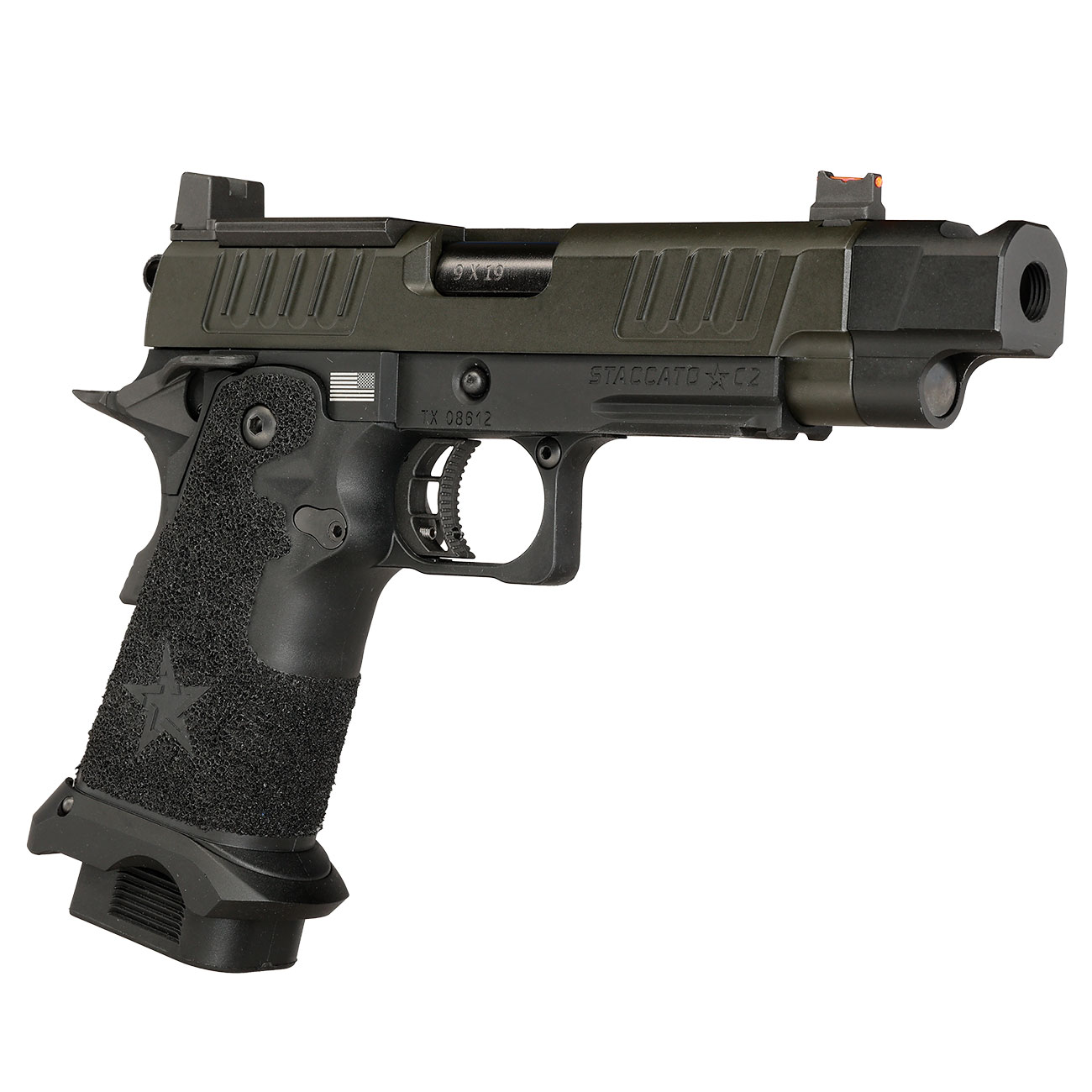 EMG Staccato 2011 C2 Comp Soc Vollmetall Hand Stippling Grip GBB 6mm BB schwarz - CNC Version Bild 9