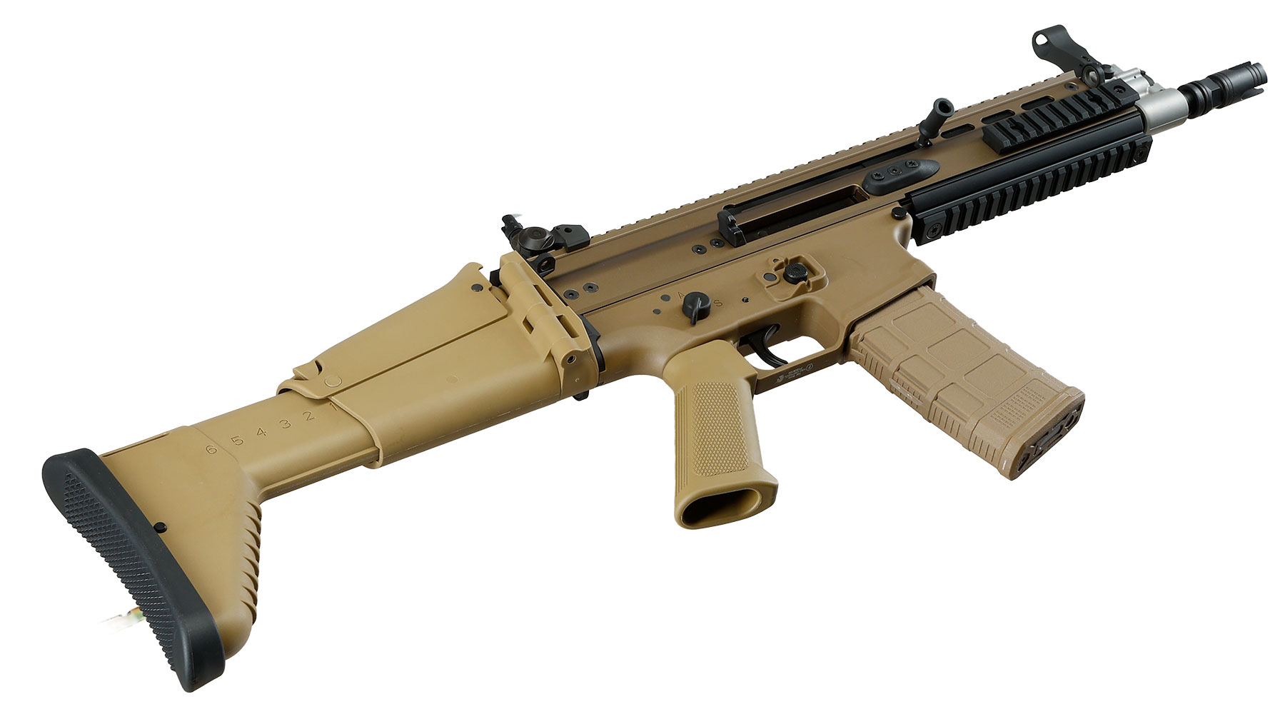 Guns Modify FN Herstal SCAR-L MK2 Vollmetall MWS ZET-System Gas-Blow-Back 6mm BB tan Bild 6