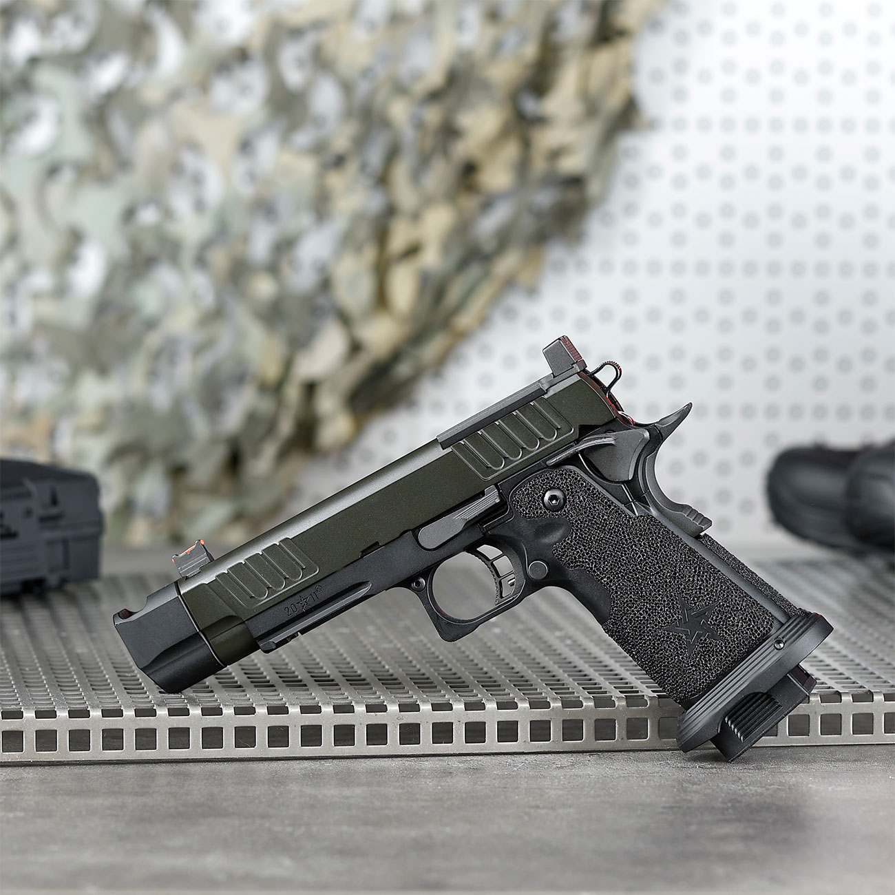 EMG Staccato 2011 P Comp Soc Vollmetall Hand Stippling Grip GBB 6mm BB schwarz - CNC Version Bild 1