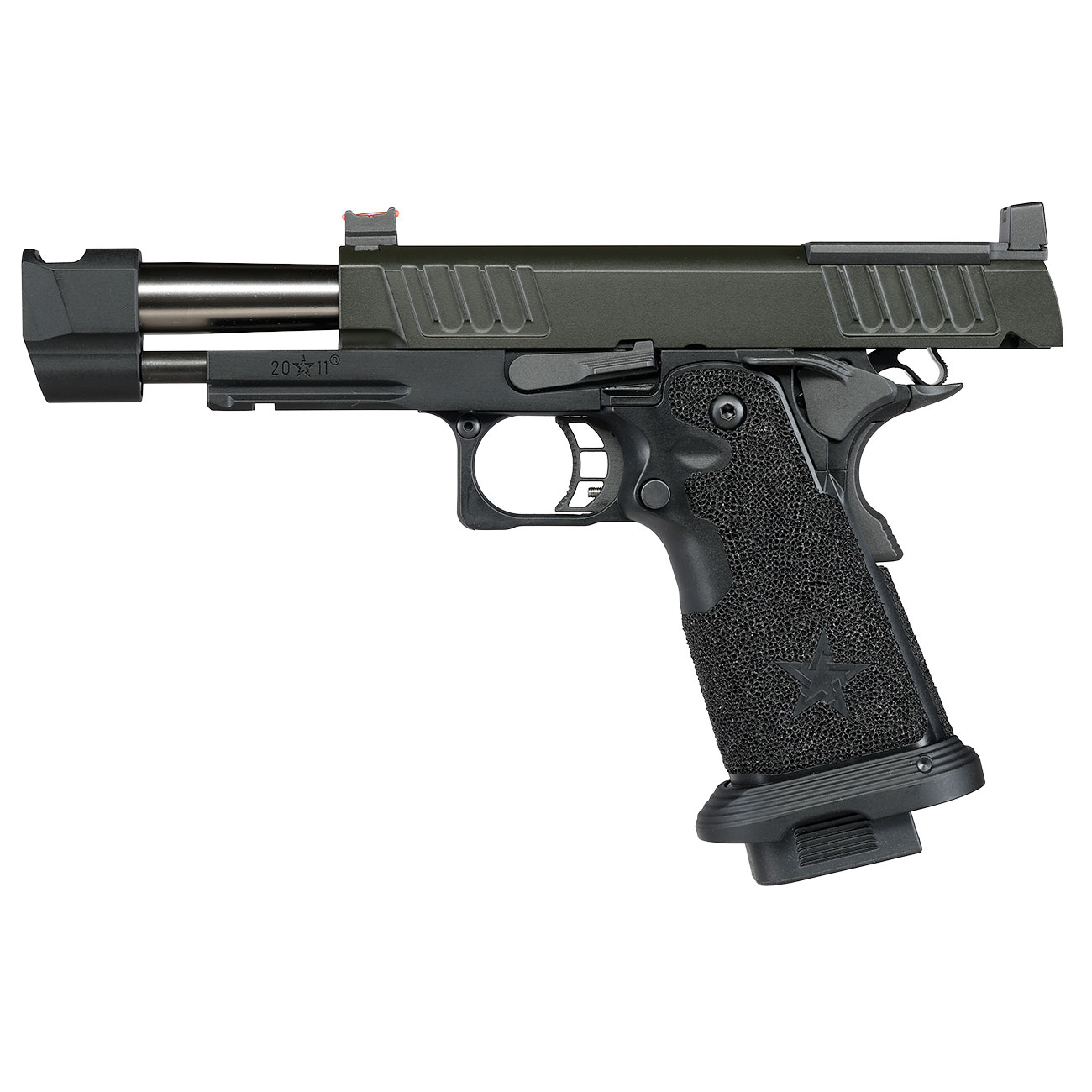 EMG Staccato 2011 P Comp Soc Vollmetall Hand Stippling Grip GBB 6mm BB schwarz - CNC Version Bild 4