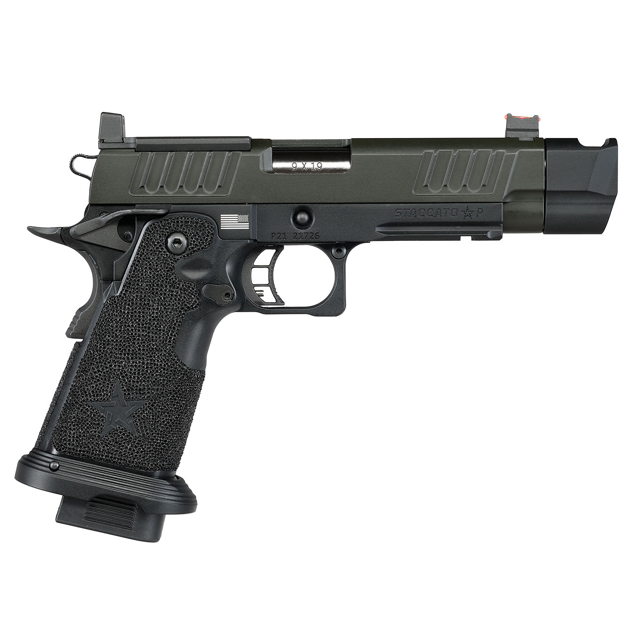 EMG Staccato 2011 P Comp Soc Vollmetall Hand Stippling Grip GBB 6mm BB schwarz - CNC Version Bild 5