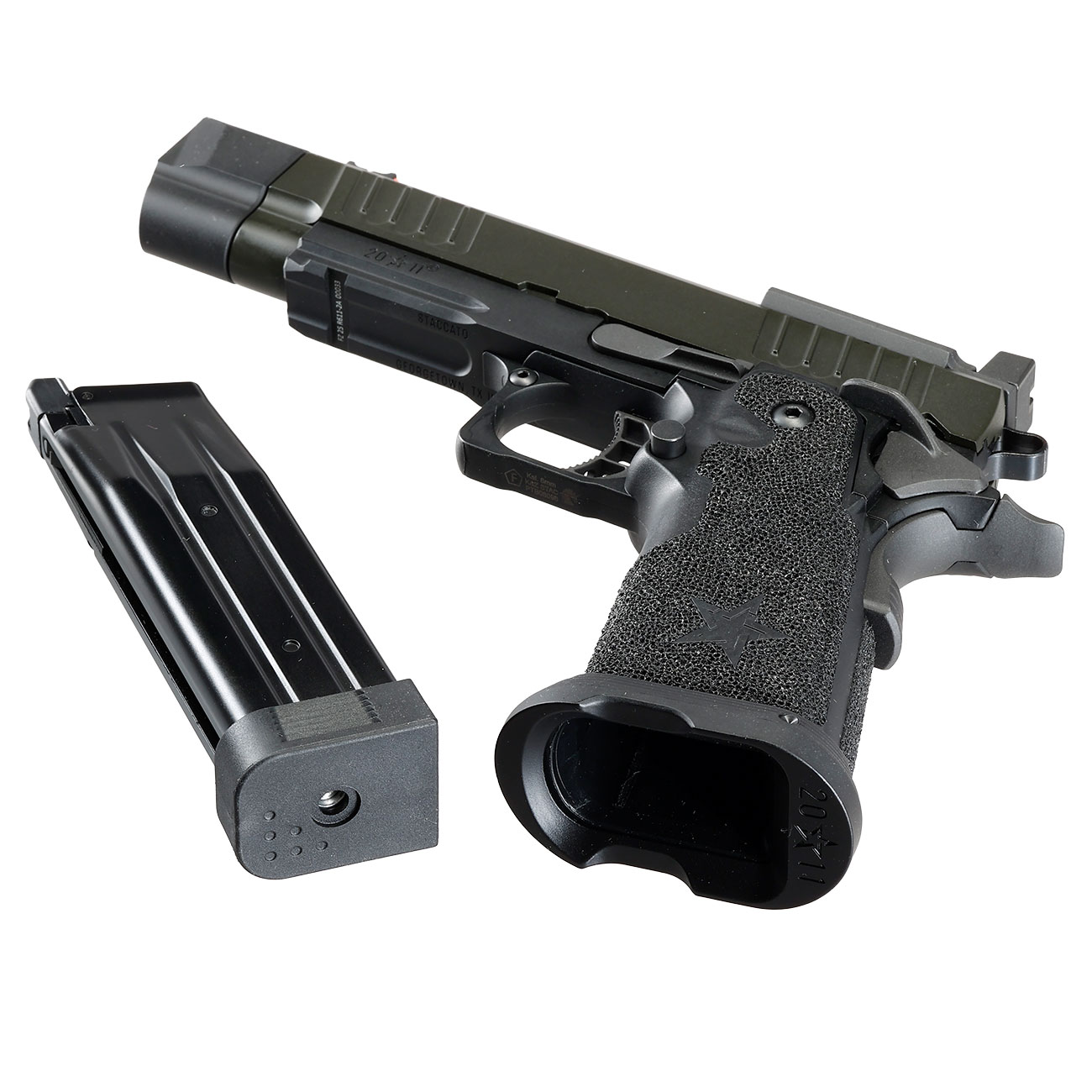 EMG Staccato 2011 P Comp Soc Vollmetall Hand Stippling Grip GBB 6mm BB schwarz - CNC Version Bild 7