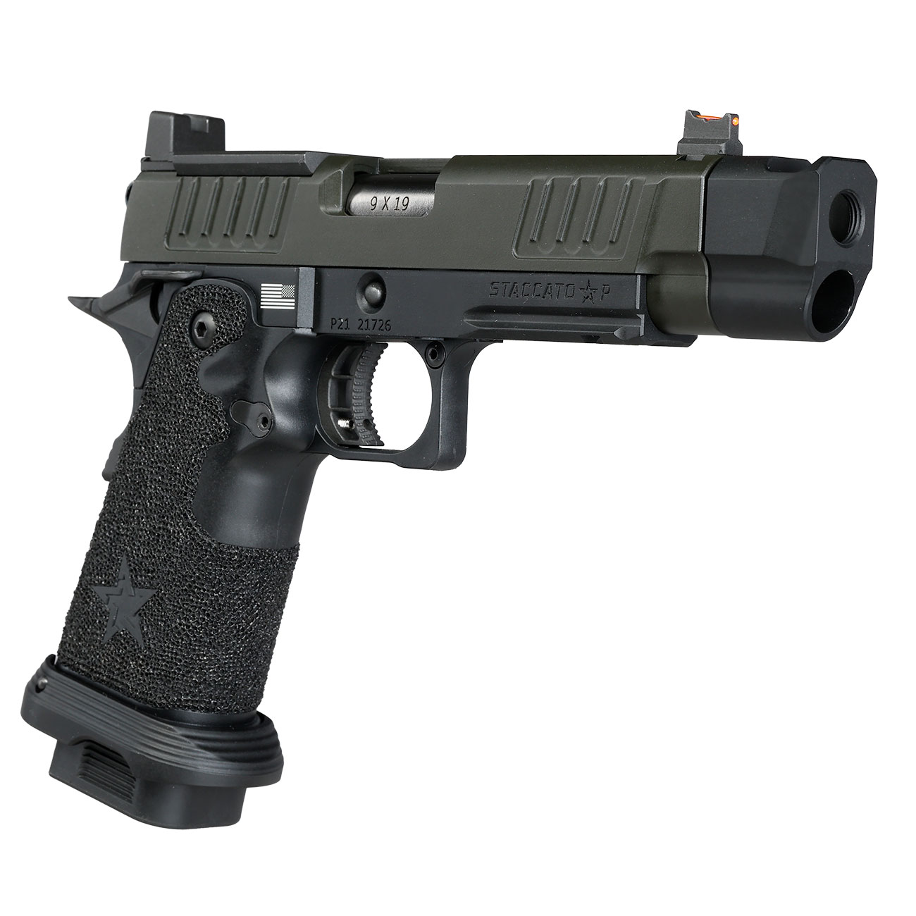 EMG Staccato 2011 P Comp Soc Vollmetall Hand Stippling Grip GBB 6mm BB schwarz - CNC Version Bild 9