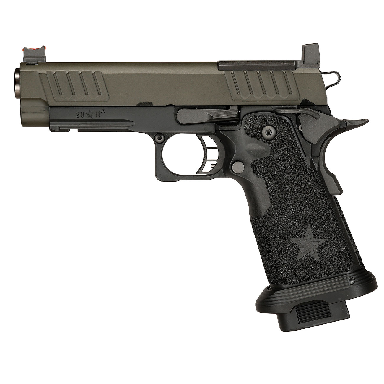 EMG Staccato 2011 P Vollmetall Hand Stippling Grip GBB 6mm BB schwarz - CNC Version Bild 2