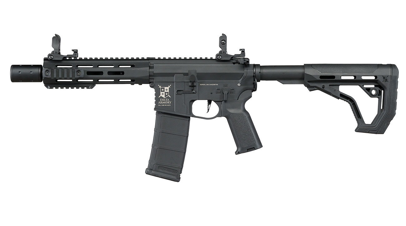 Delta Armory M4 AR15 Charlie M-LOK SilentOps 8 Zoll Eagle ETU Mosfet S-AEG 6mm BB schwarz Bild 1