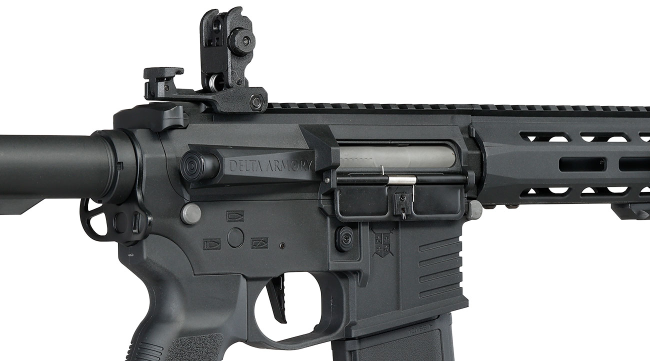 Delta Armory M4 AR15 Charlie M-LOK SilentOps 8 Zoll Eagle ETU Mosfet S-AEG 6mm BB schwarz Bild 9
