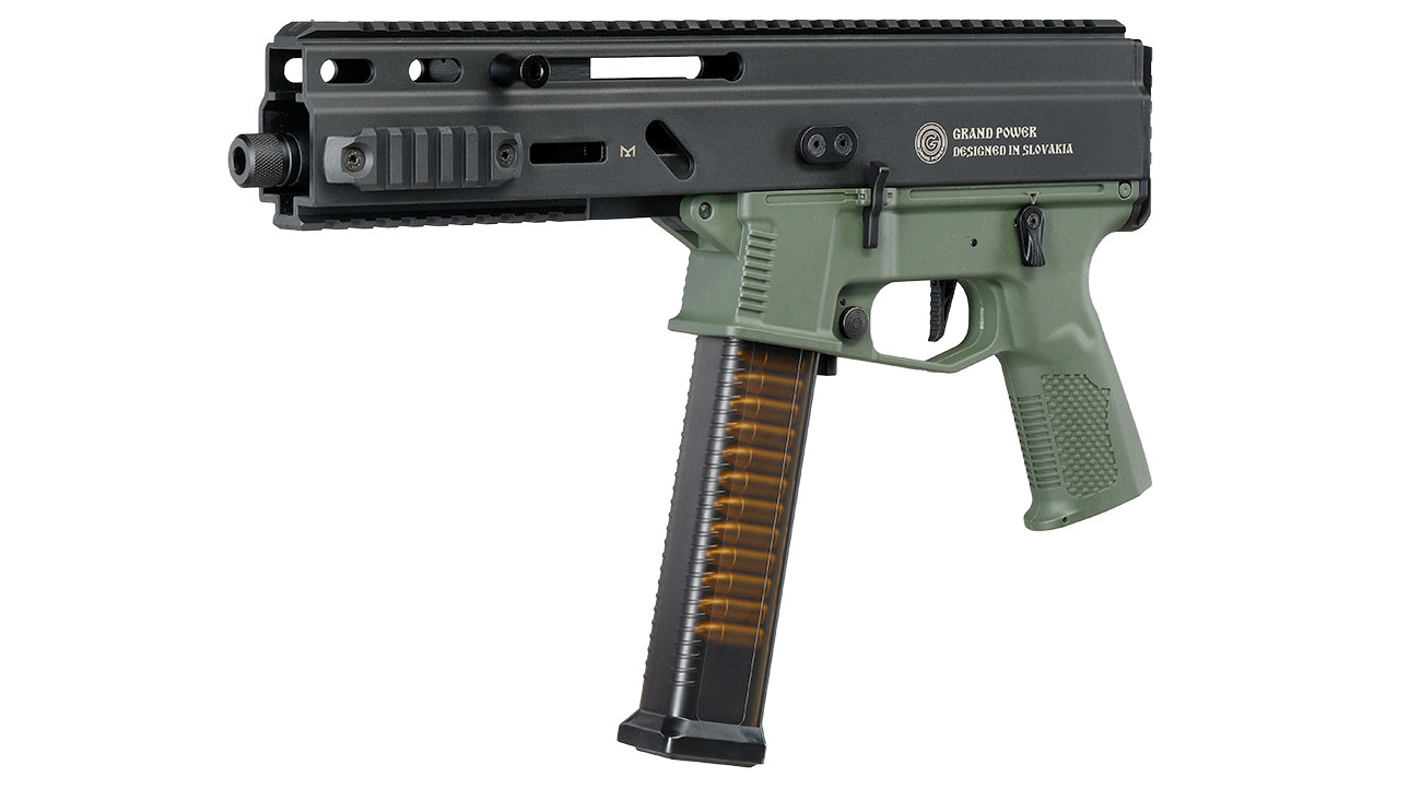 Delta Armory Grand Power Stribog SP10A3 Charlie Eagle ETU Mosfet S-AEG 6mm BB oliv - Upgraded Version