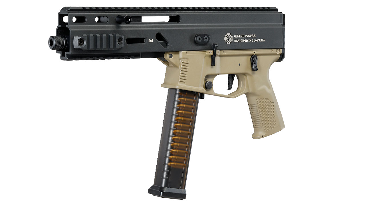 Delta Armory Grand Power Stribog SP10A3 Charlie Eagle ETU Mosfet S-AEG 6mm BB tan - Upgraded Version