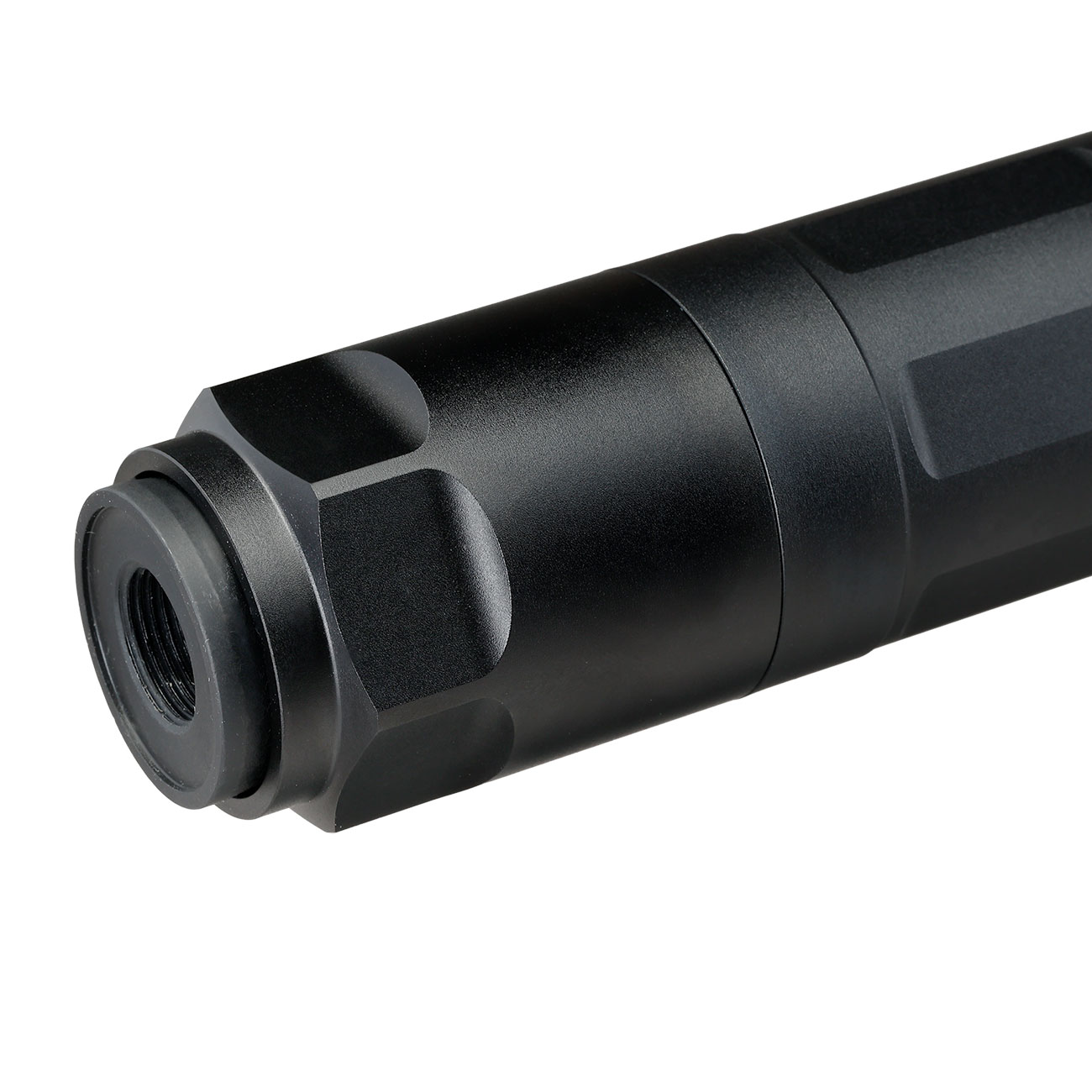 PTS Griffin Armament R22 Aluminium Modular Suppressor Taper Mount mit Stealth Stahl Flash-Hider 14mm- schwarz Bild 9