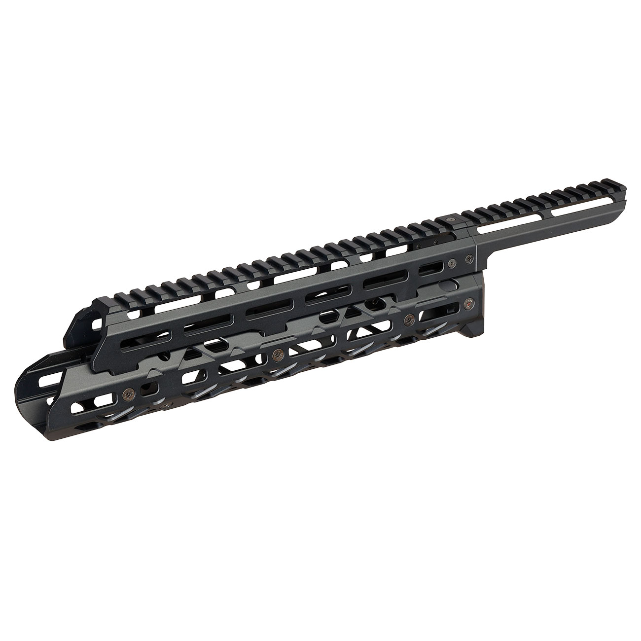 5KU CNC Aluminium Long M-LOK Tactical Handguard f. Tokyo Marui Saiga-12K GBB Shotgun schwarz