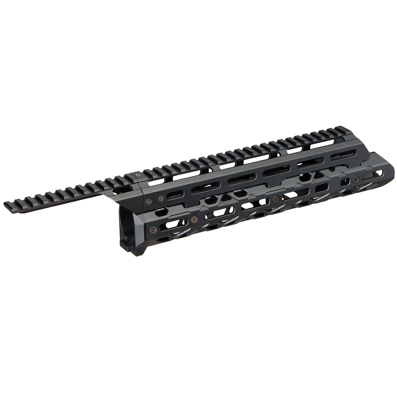 5KU CNC Aluminium Long M-LOK Tactical Handguard f. Tokyo Marui Saiga-12K GBB Shotgun schwarz Bild 2