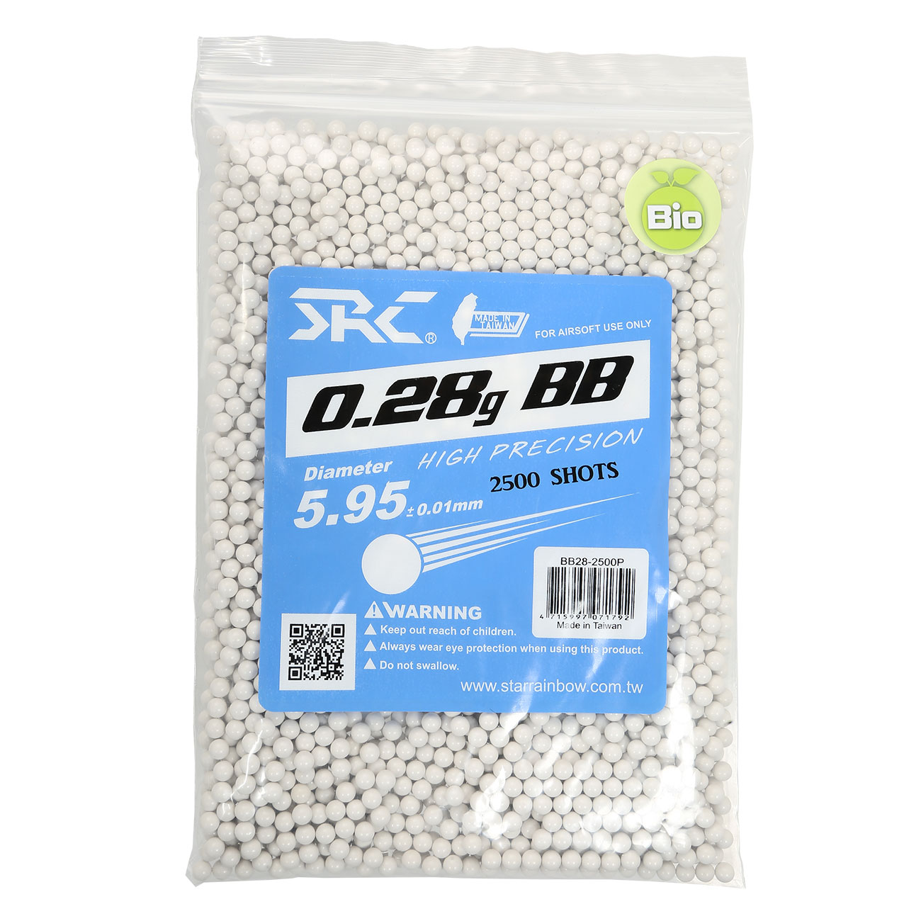 SRC High Precision Perfect Bio BBs 0,28g 2.500er Beutel weiss