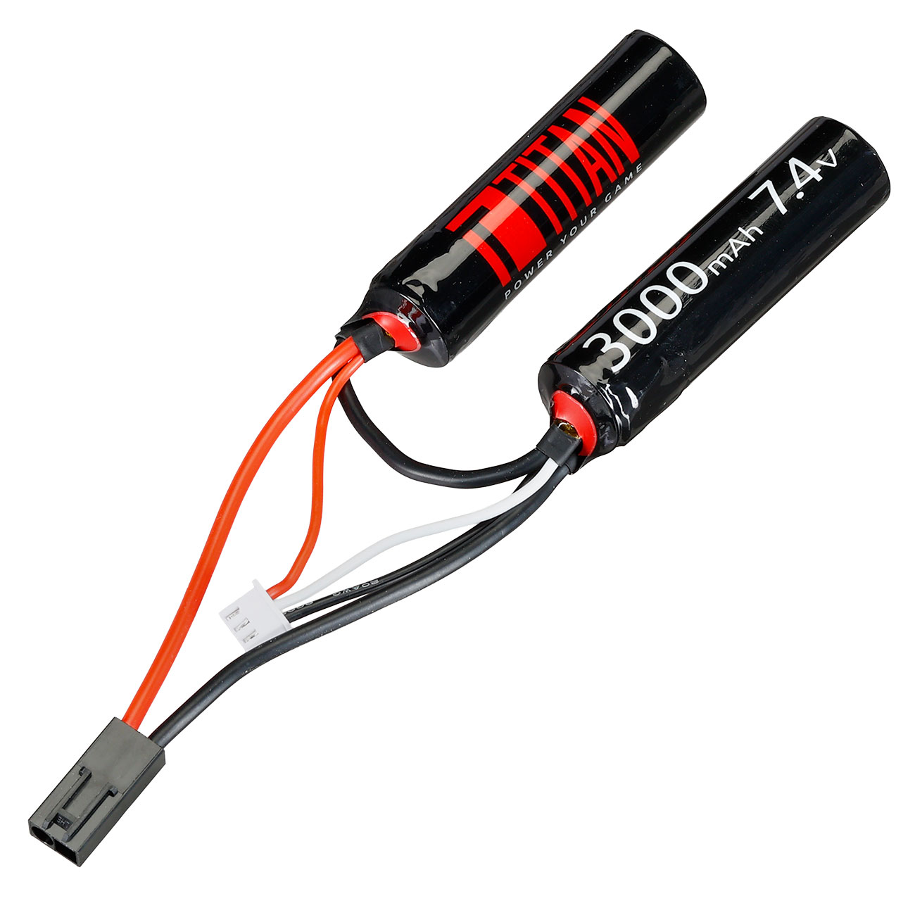 Titan Li-Ion Akku 7.4V 3000mAh 16C Short Nunchuck-Type mit Mini-Tam Anschluss Bild 1