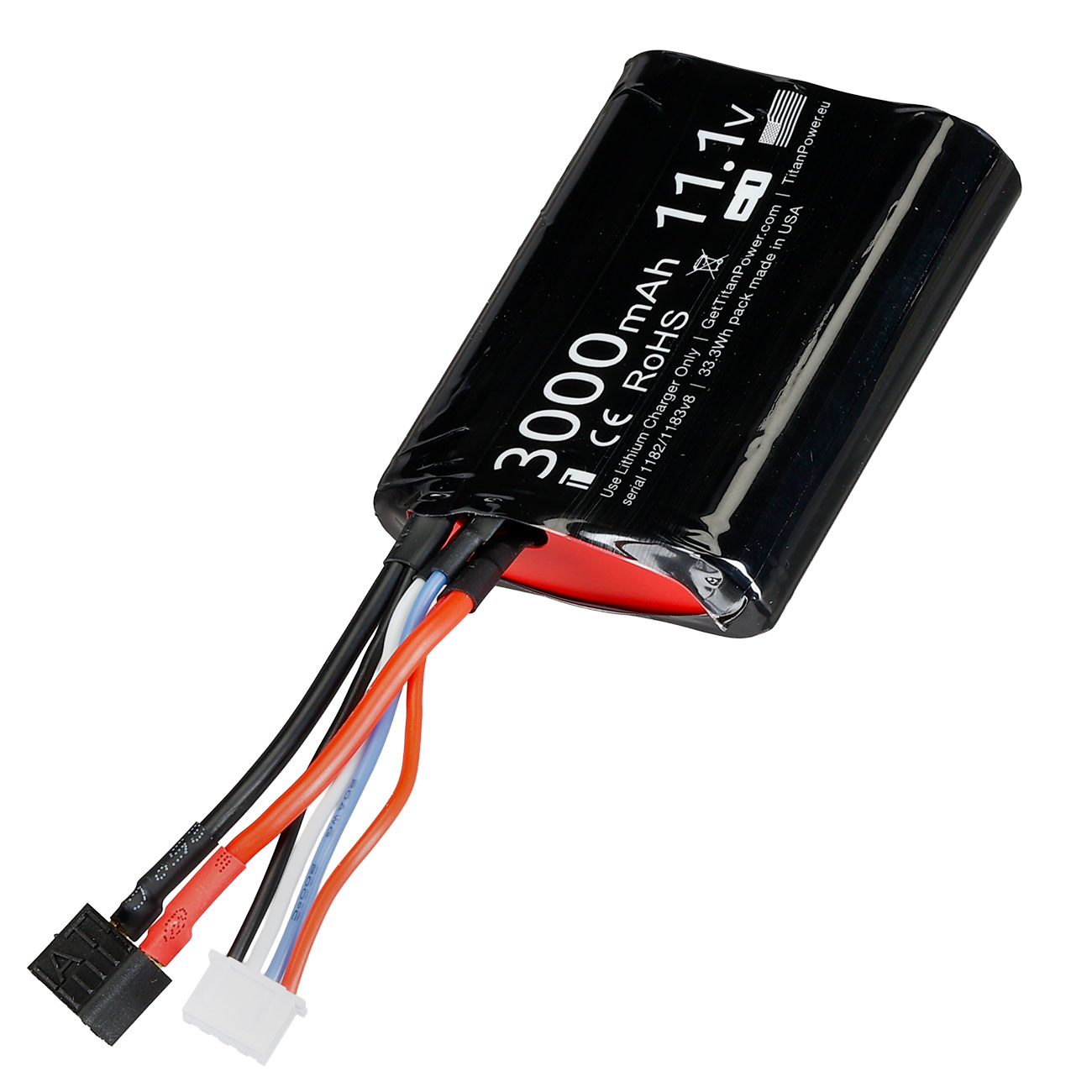 Titan Li-Ion Akku 11.1V 3000mAh 16C Brick-Type mit Deans Anschluss Bild 2