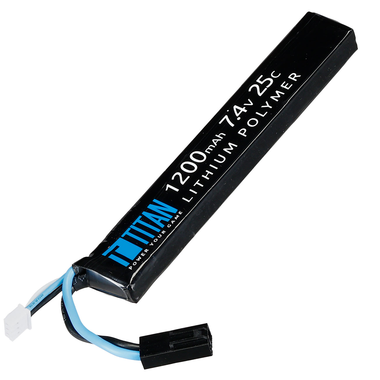 Titan LiPo Akku 7.4V 1200mAh 25C Long Stock-Tube Type mit Mini-Tam Anschluss