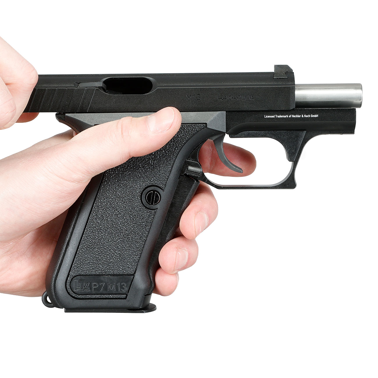 Heckler & Koch HK P7 M13 Airsoftpistole Vollmetall GBB 6mm BB schwarz Bild 11