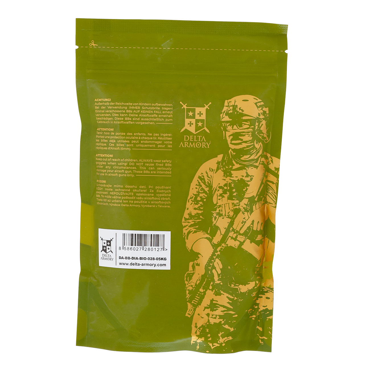Delta Armory Diamond Grade Series Airsoft BIO BBs 0.28g 1.785er / 0,5 kg Beutel weiss Bild 1