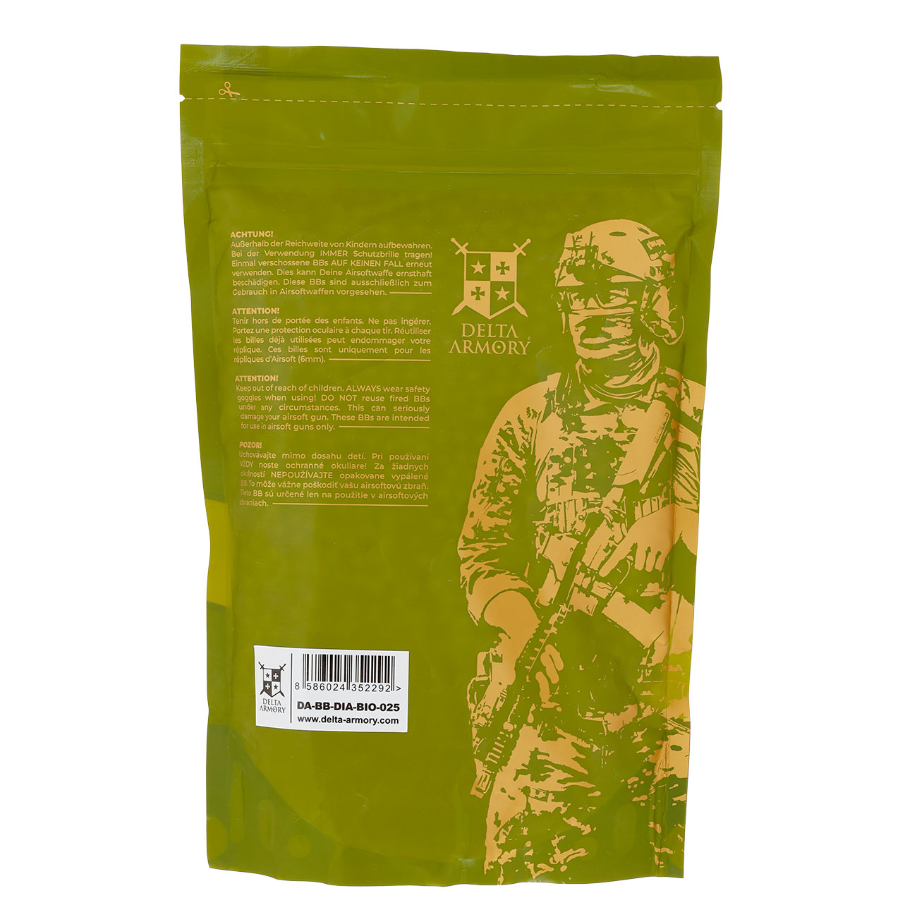 Delta Armory Diamond Grade Series Airsoft BIO BBs 0.25g 4.000er / 1 kg Beutel weiss Bild 1