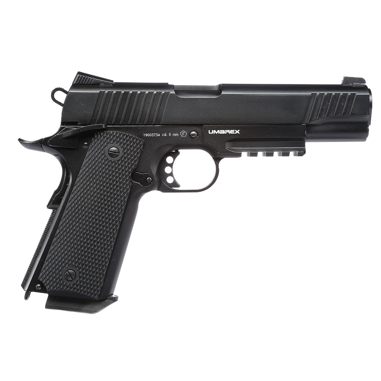 Elite Force 1911 TAC Airsoft Pistole CO2 Blowback 6mm BB Vollmetall Set inkl. 5x CO2 Kapseln 5000 BBs Laser Dot und Kugelfang Bild 3