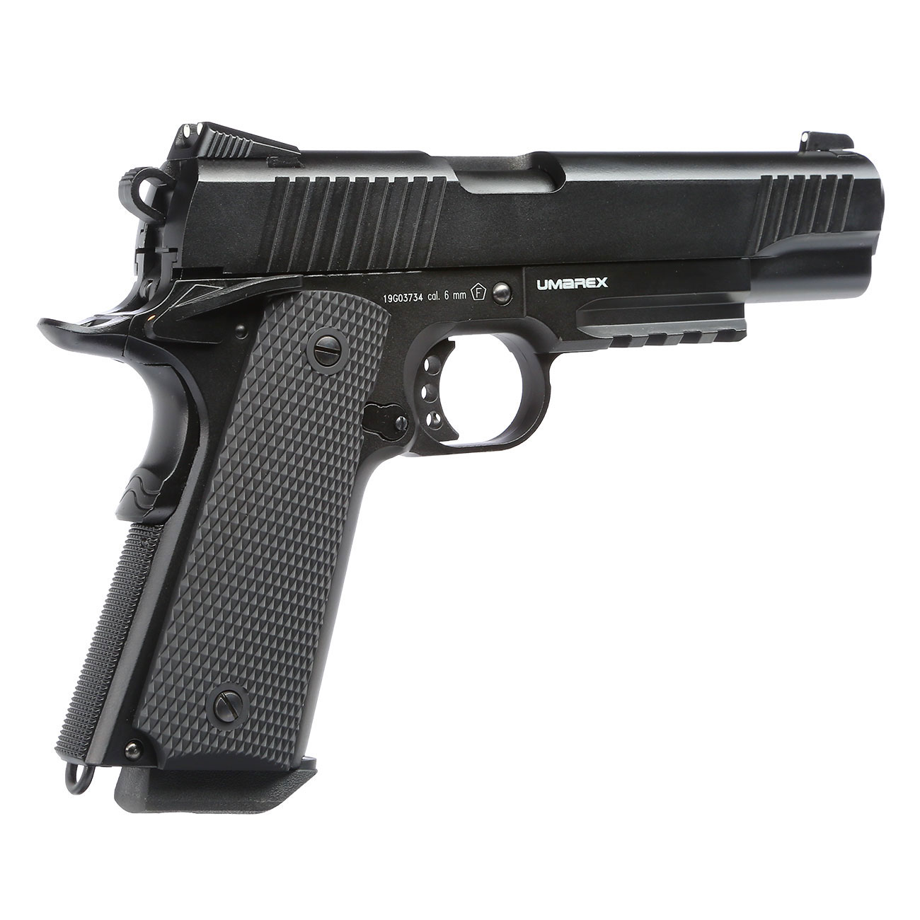 Elite Force 1911 TAC Airsoft Pistole CO2 Blowback 6mm BB Vollmetall Set inkl. 5x CO2 Kapseln 5000 BBs Laser Dot und Kugelfang Bild 4