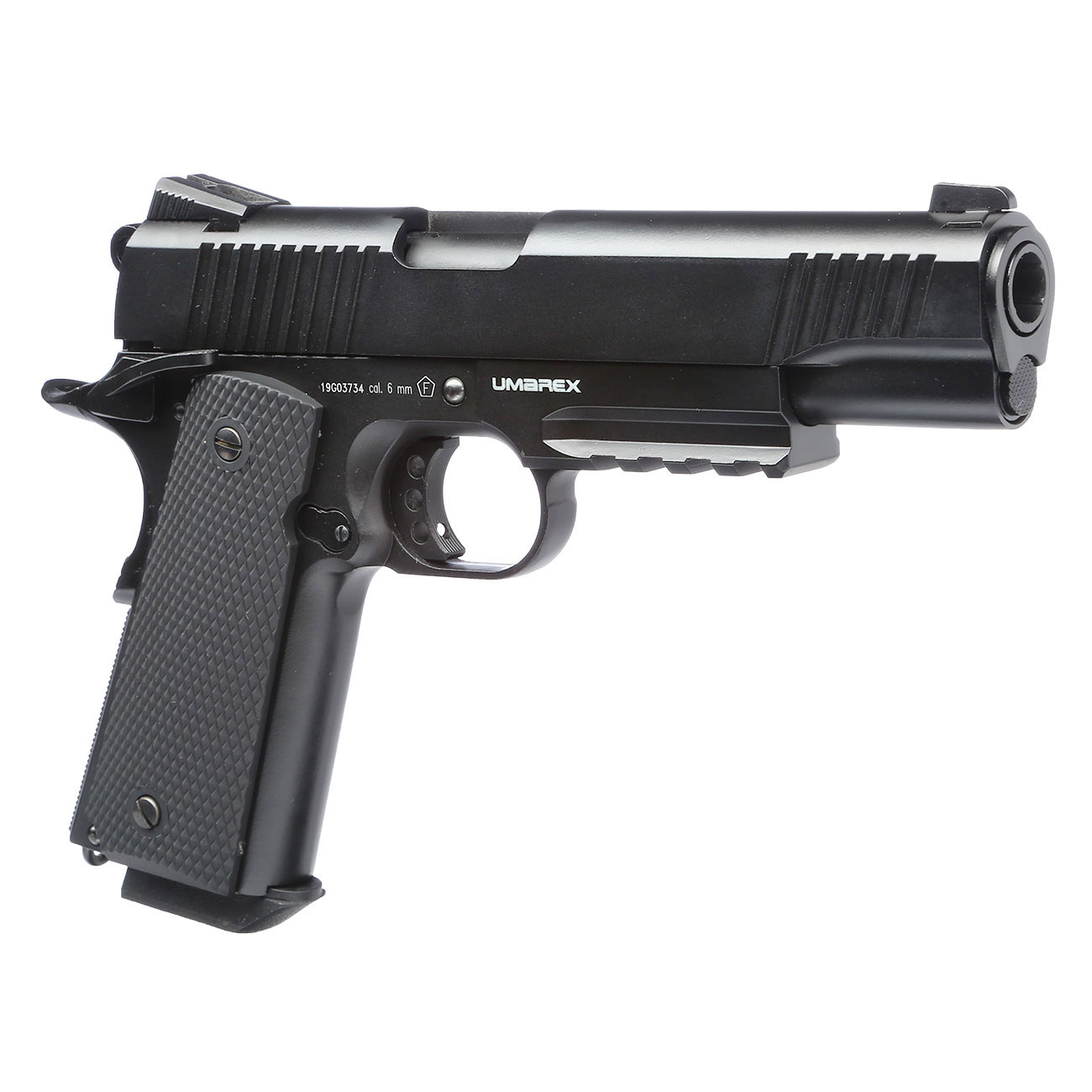 Elite Force 1911 TAC Airsoft Pistole CO2 Blowback 6mm BB Vollmetall Set inkl. 5x CO2 Kapseln 5000 BBs Laser Dot und Kugelfang Bild 7