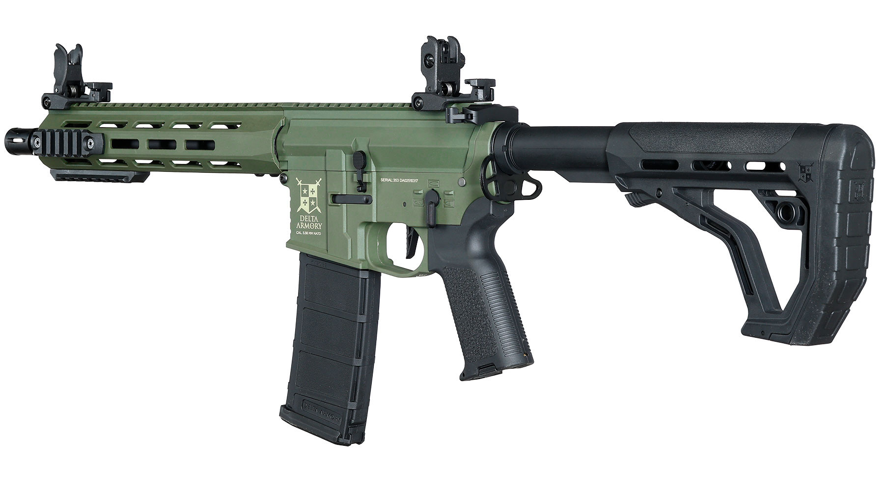 Delta Armory M4 AR15 Charlie M-LOK 10 Zoll Eagle ETU Mosfet S-AEG 6mm BB oliv Bild 11