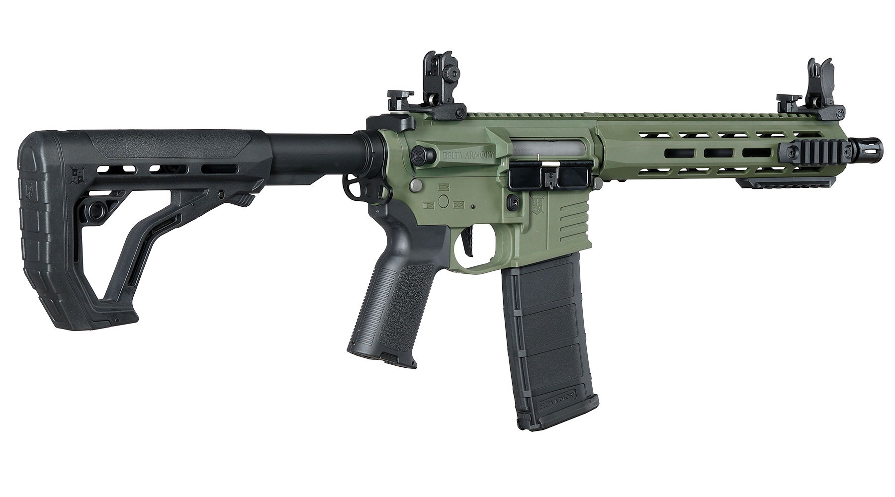 Delta Armory M4 AR15 Charlie M-LOK 10 Zoll Eagle ETU Mosfet S-AEG 6mm BB oliv Bild 4