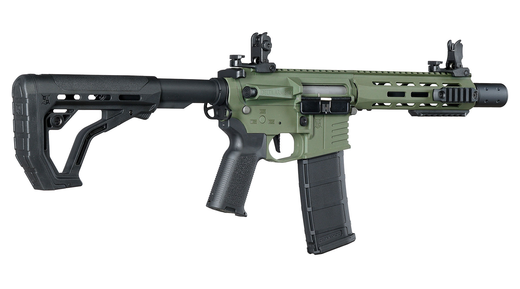 Delta Armory M4 AR15 Charlie M-LOK SilentOps 8 Zoll Eagle ETU Mosfet S-AEG 6mm BB oliv Bild 4