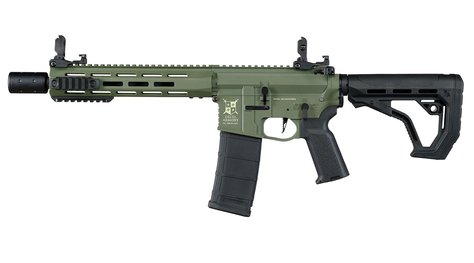Delta Armory M4 AR15 Charlie M-LOK SilentOps 10 Zoll Eagle ETU Mosfet S-AEG 6mm BB oliv Bild 2