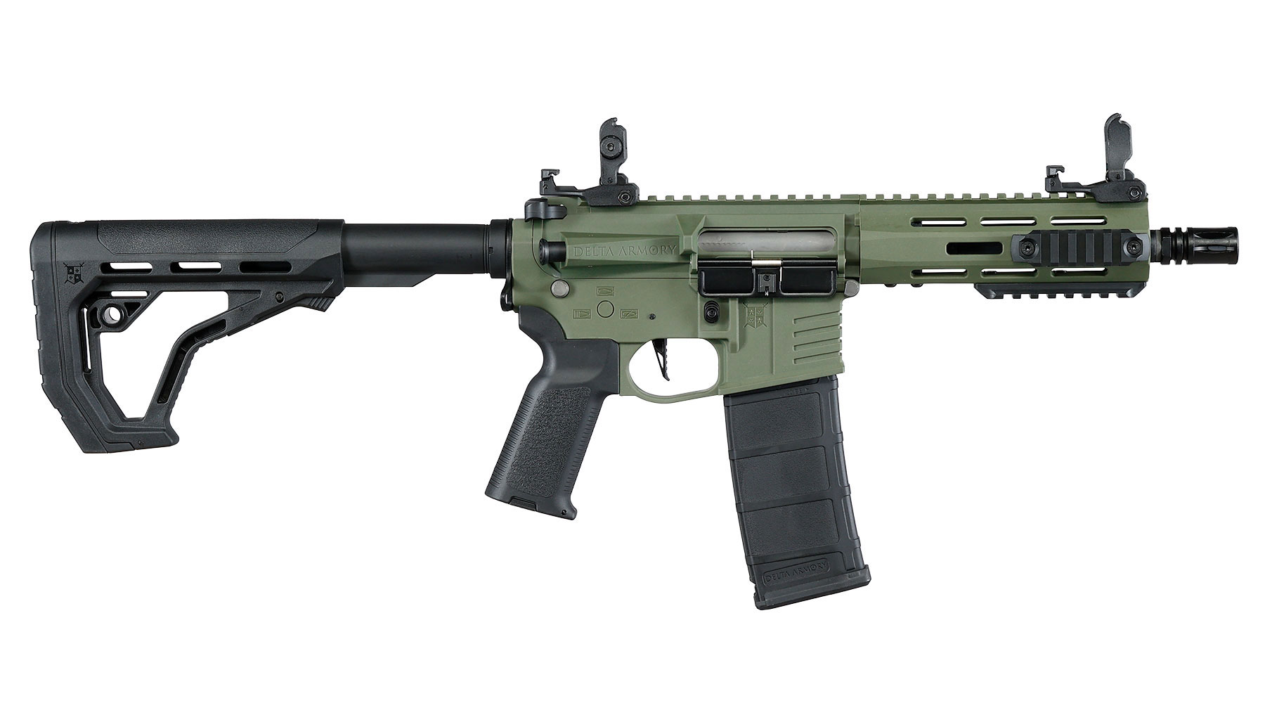 Delta Armory M4 AR15 Charlie M-LOK 6,5 Zoll Eagle ETU Mosfet S-AEG 6mm BB oliv Bild 3