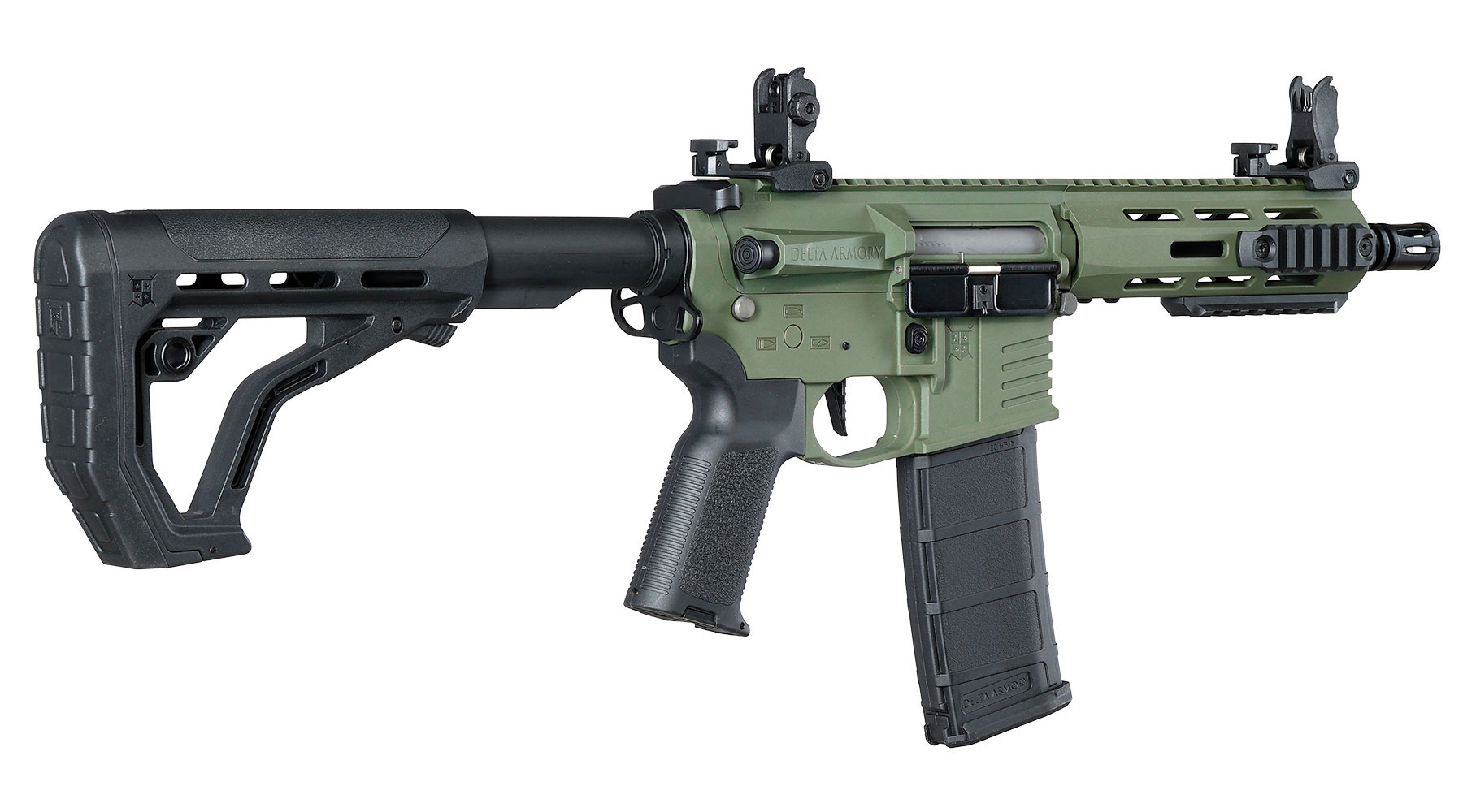 Delta Armory M4 AR15 Charlie M-LOK 6,5 Zoll Eagle ETU Mosfet S-AEG 6mm BB oliv Bild 4