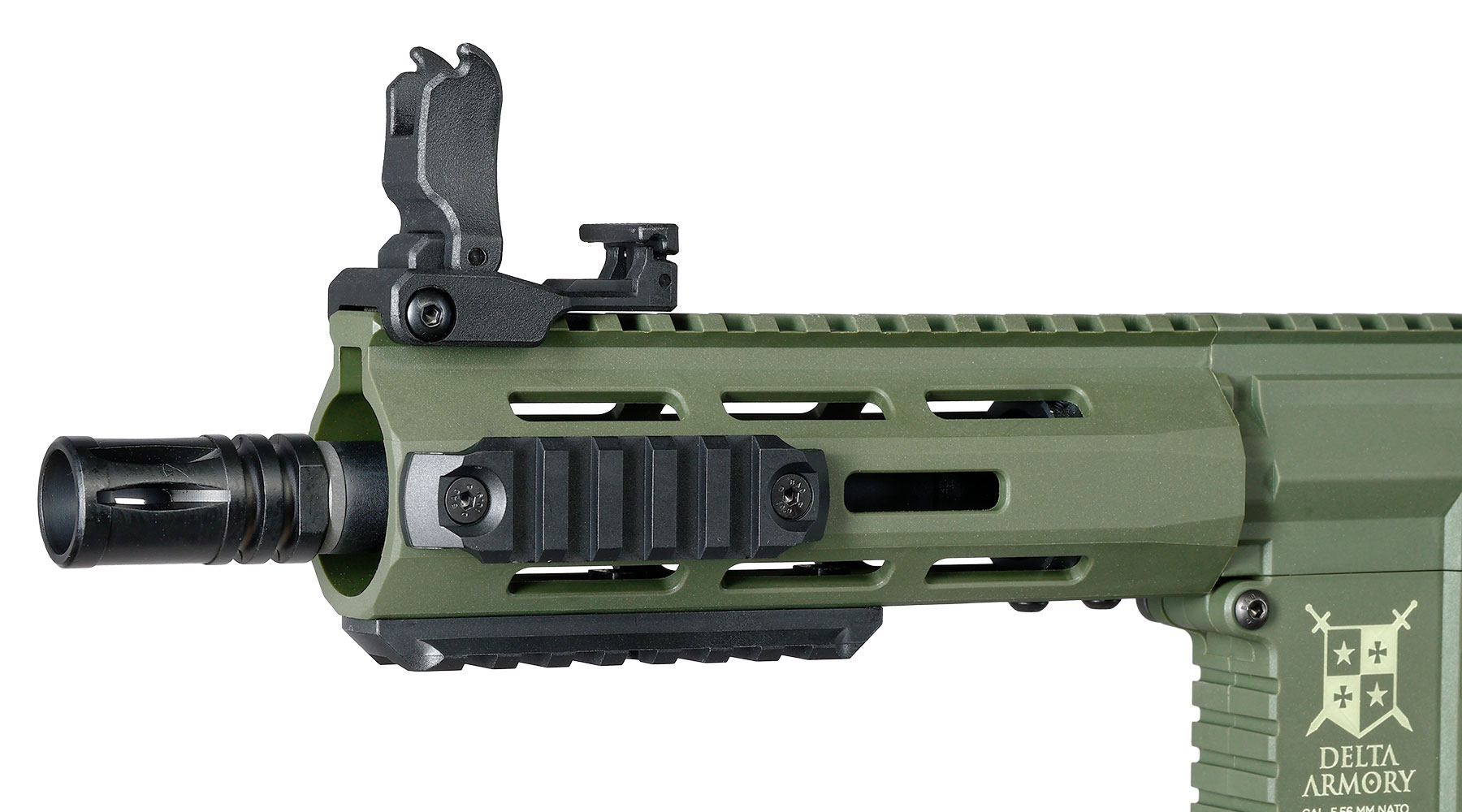 Delta Armory M4 AR15 Charlie M-LOK 6,5 Zoll Eagle ETU Mosfet S-AEG 6mm BB oliv Bild 7