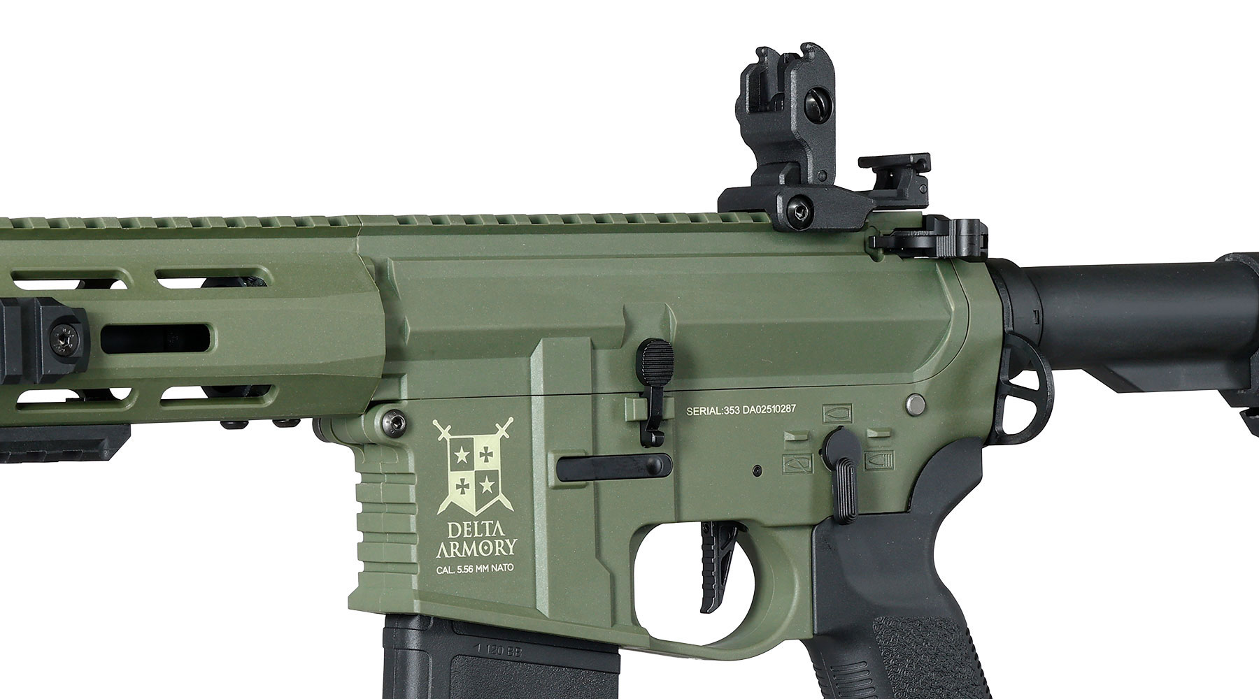Delta Armory M4 AR15 Charlie M-LOK 6,5 Zoll Eagle ETU Mosfet S-AEG 6mm BB oliv Bild 8