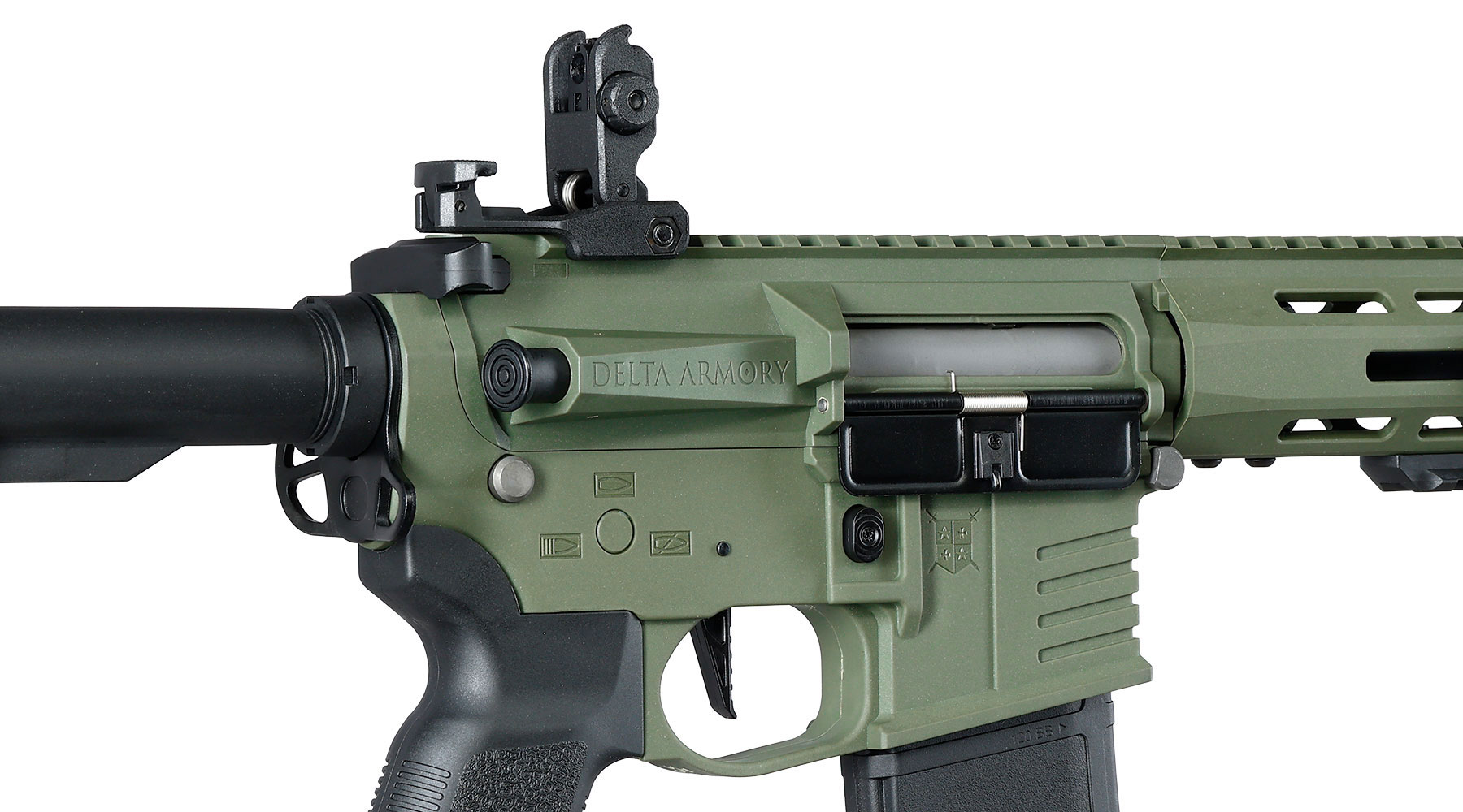 Delta Armory M4 AR15 Charlie M-LOK 6,5 Zoll Eagle ETU Mosfet S-AEG 6mm BB oliv Bild 9
