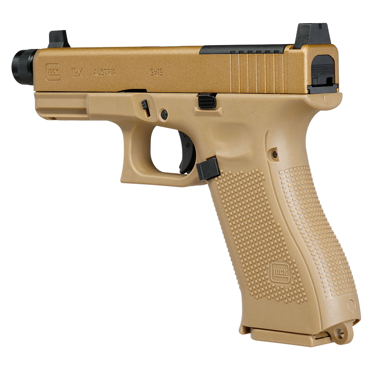 Glock 19X MOS Airsoft mit Metallschlitten CO2 BlowBack 6mm BB coyote Bild 10