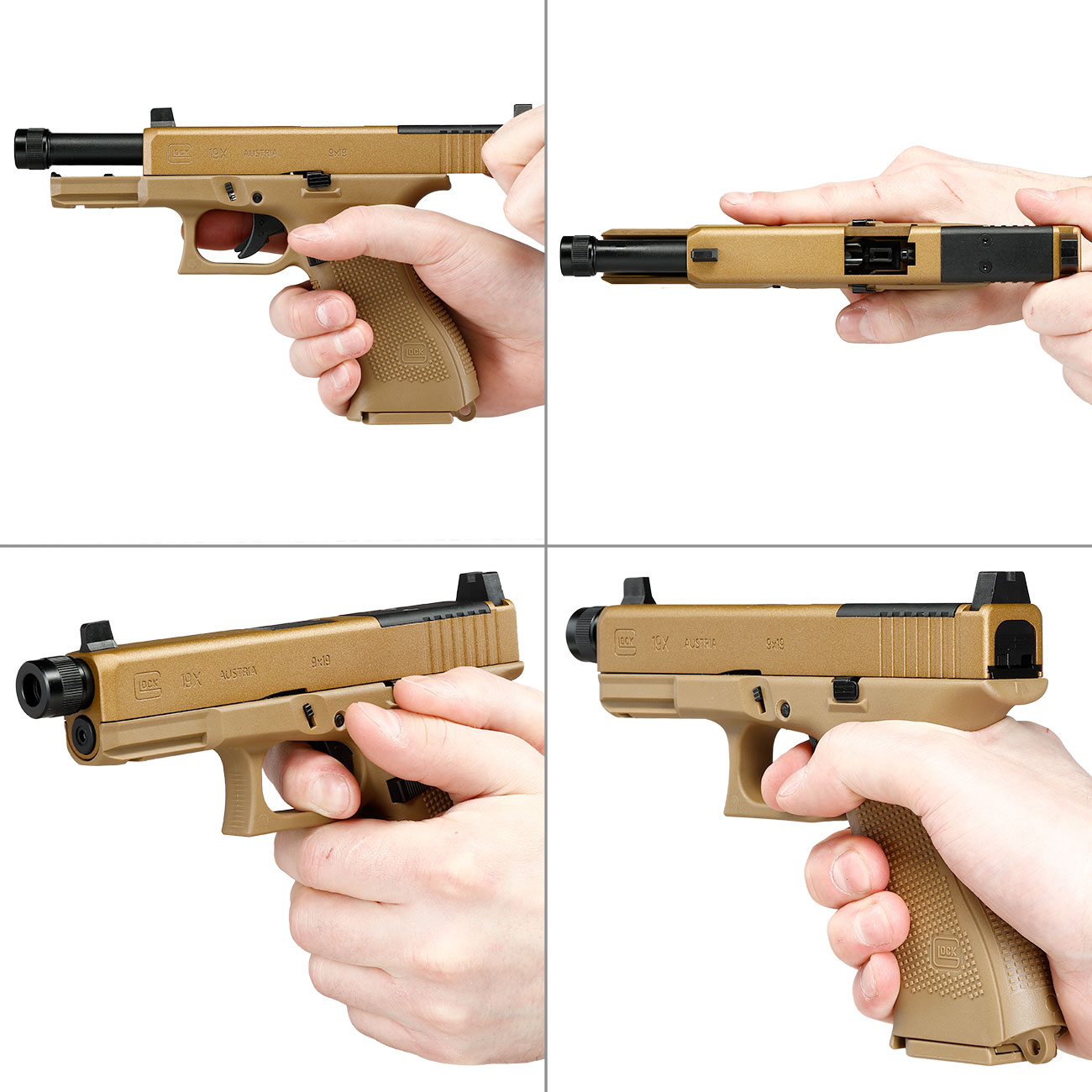 Glock 19X MOS Airsoft mit Metallschlitten CO2 BlowBack 6mm BB coyote Bild 8