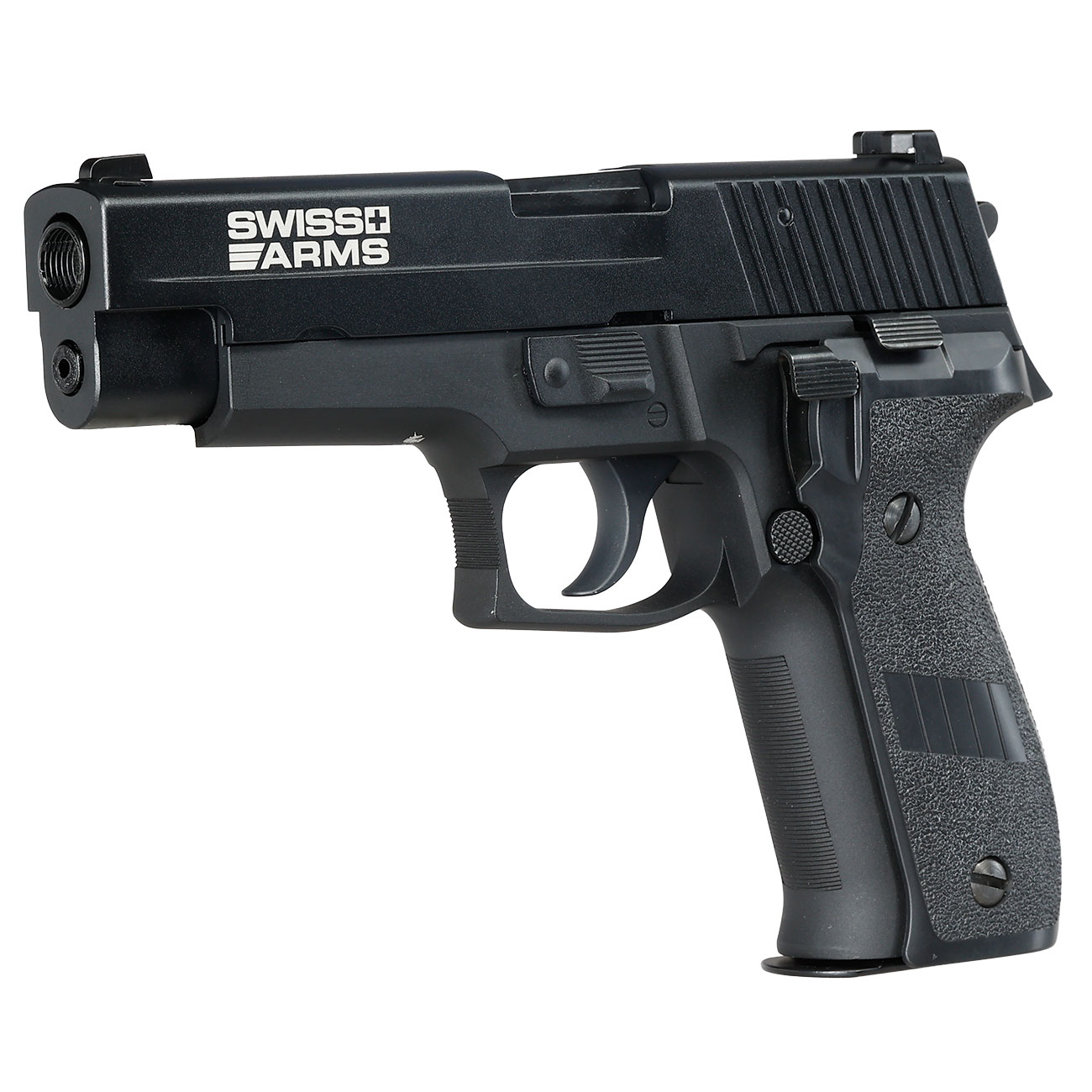 Cybergun / AWC Swiss Arms Navy Standard Vollmetall GBB 6mm BB schwarz