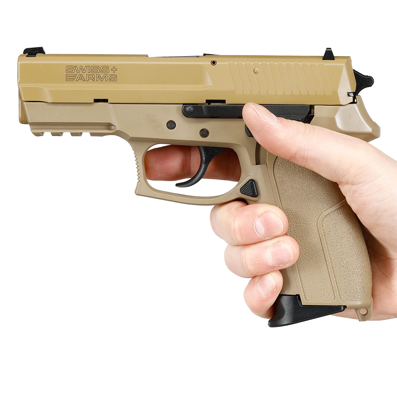 Cybergun / AWC Swiss Arms MILE mit Metallschlitten GBB 6mm BB Flat Dark Earth Bild 3