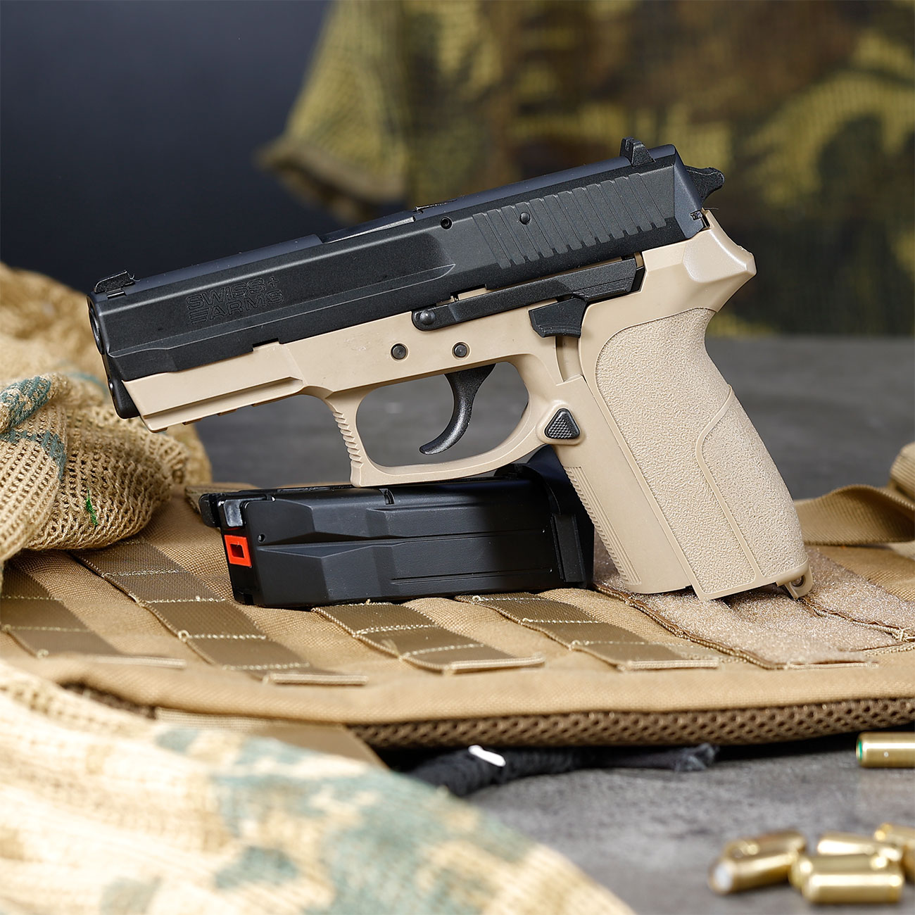 Cybergun / AWC Swiss Arms MILE mit Metallschlitten GBB 6mm BB Dualtone Bild 1